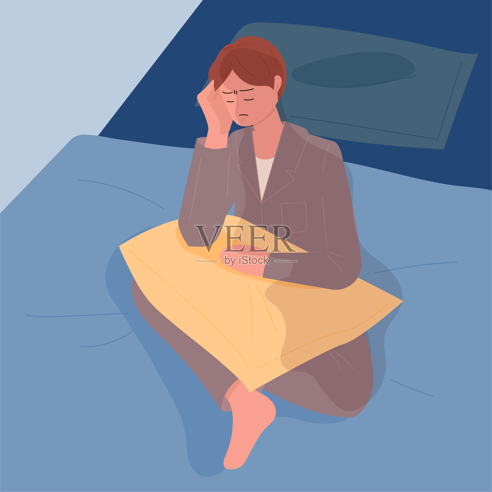 失眠插画图片素材