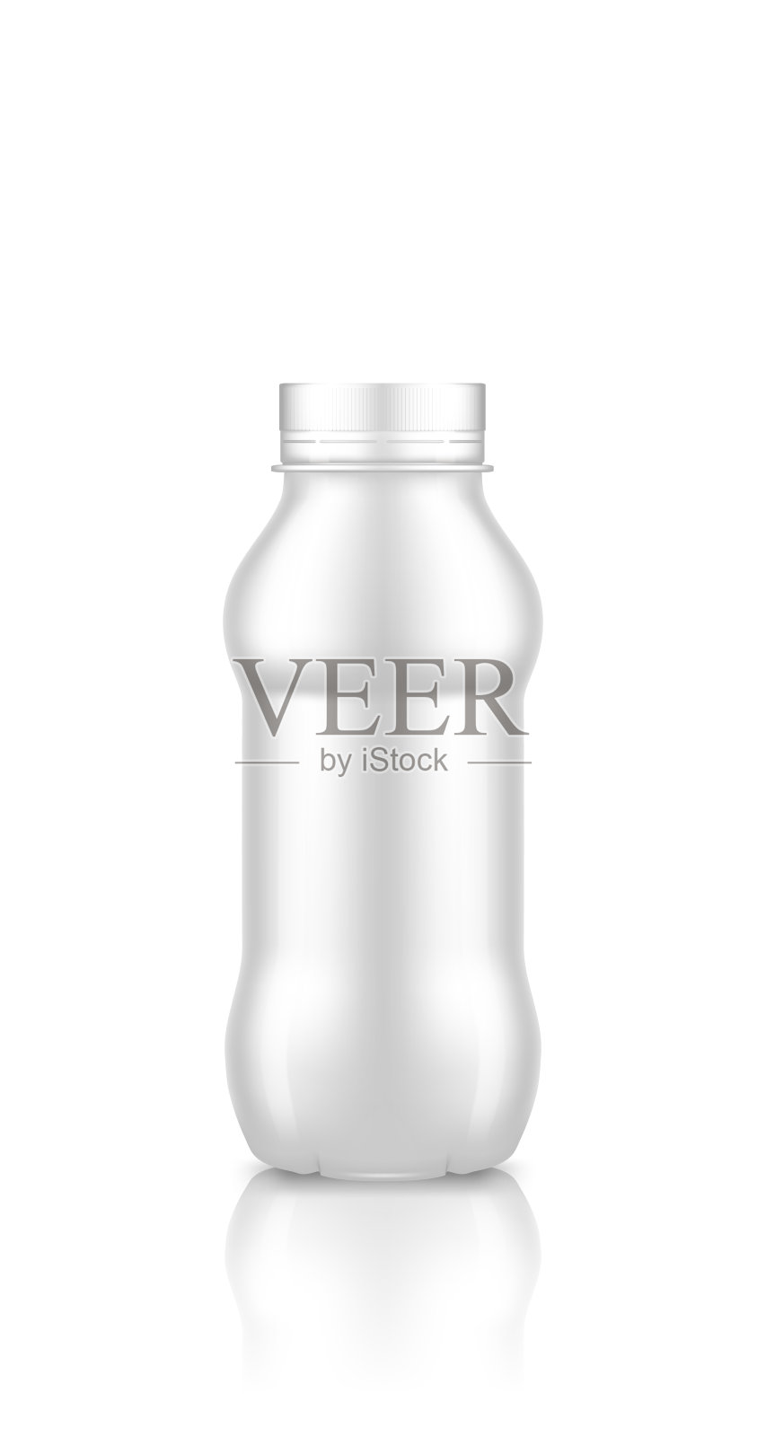 酸奶塑料瓶螺旋盖模型孤立在白色背景设计元素图片