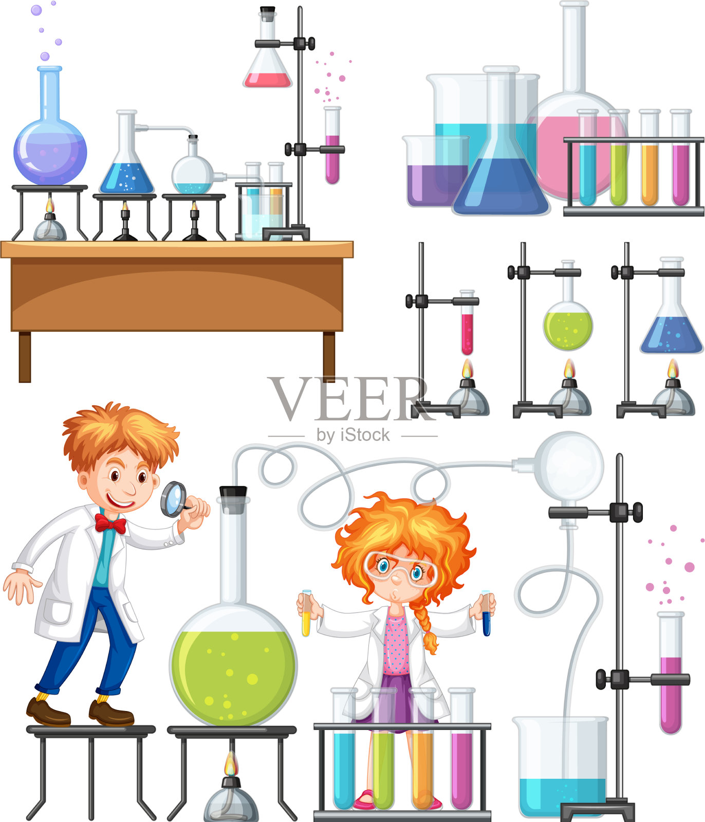 实验室研究实验设计元素图片