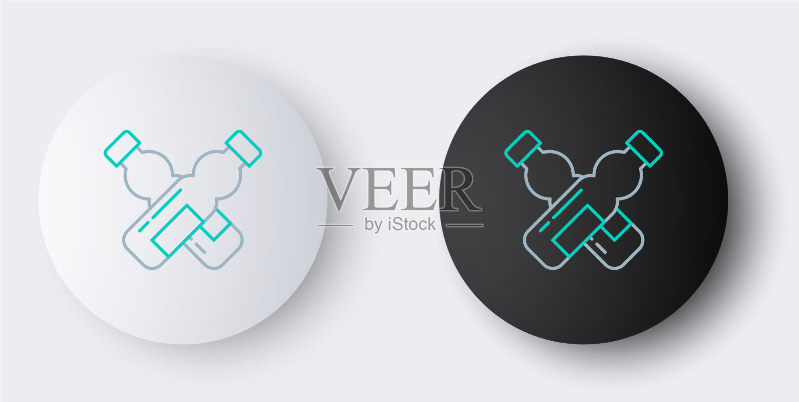 线交叉瓶水图标隔离在灰色插画图片素材