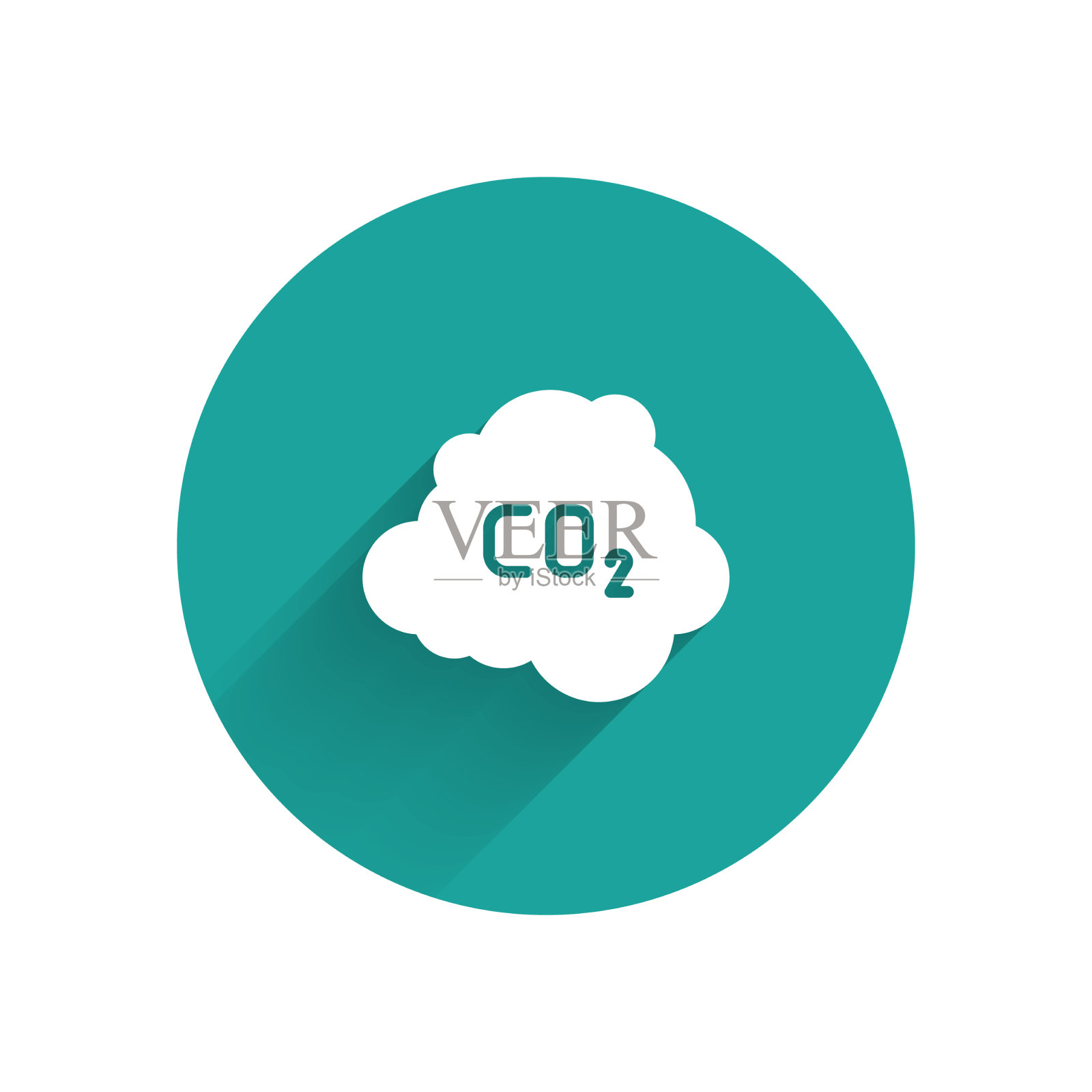 白色二氧化碳排放量在云图标孤立插画图片素材