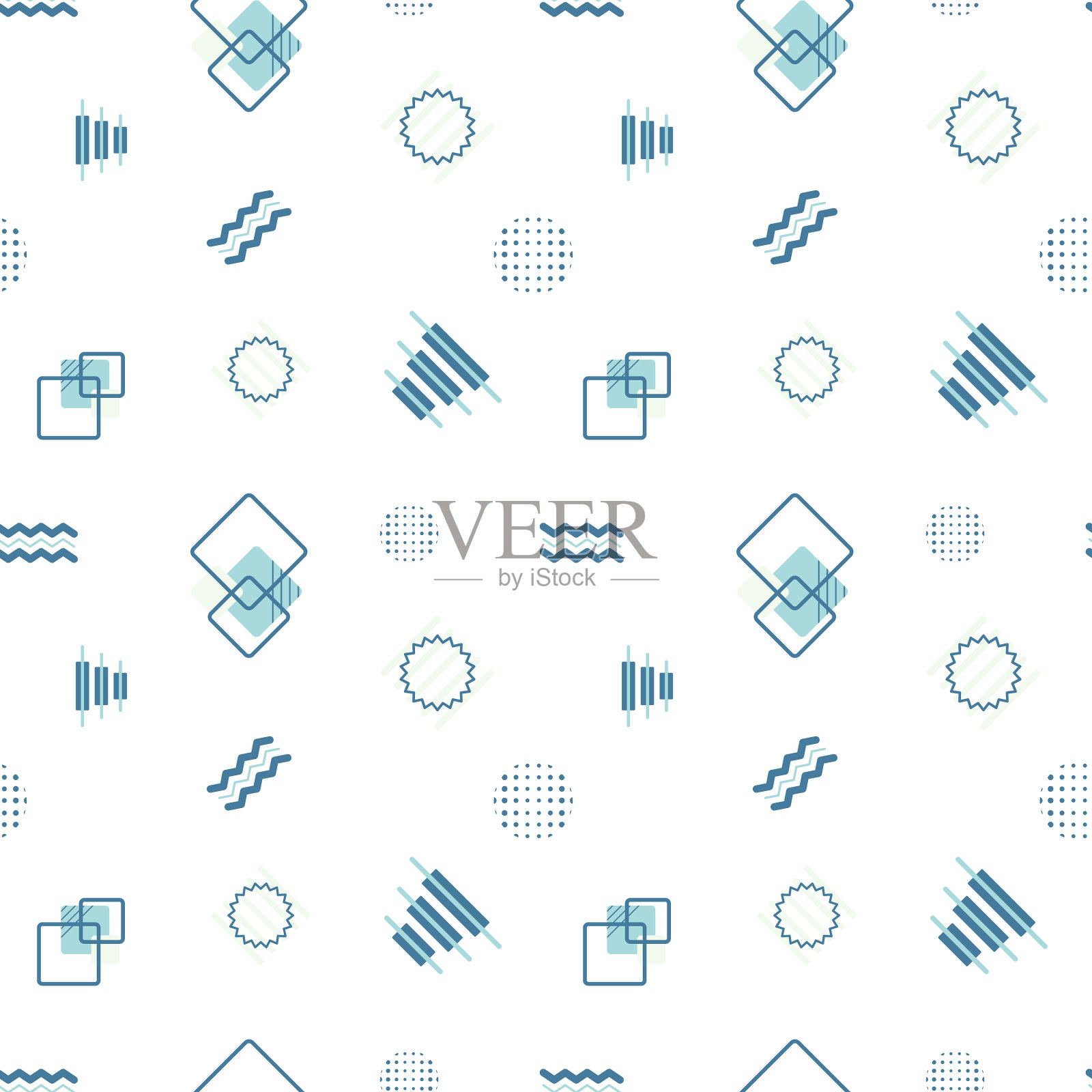 无缝图案几何形状现代蓝色插画图片素材