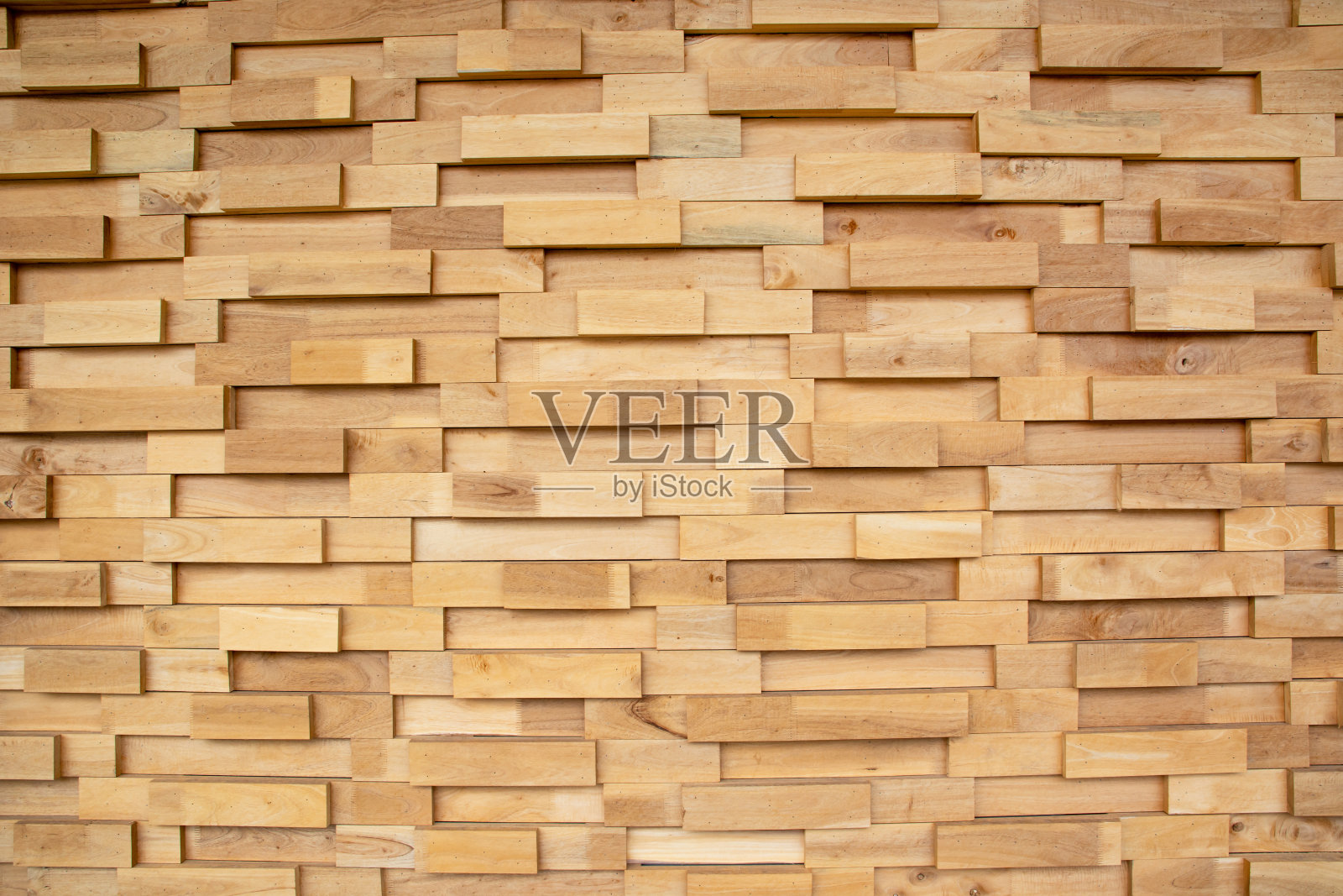 封闭广角3D木墙由交替块纹理背景设计照片摄影图片