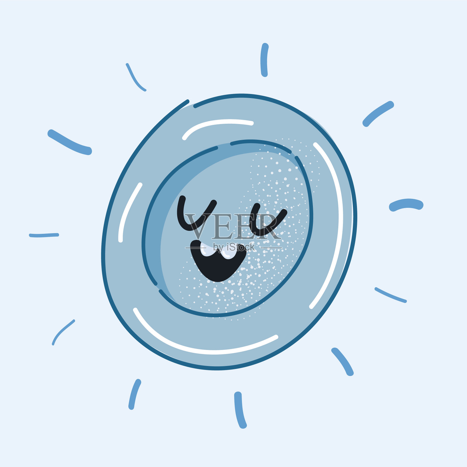 有趣的脸在盘子上插画图片素材