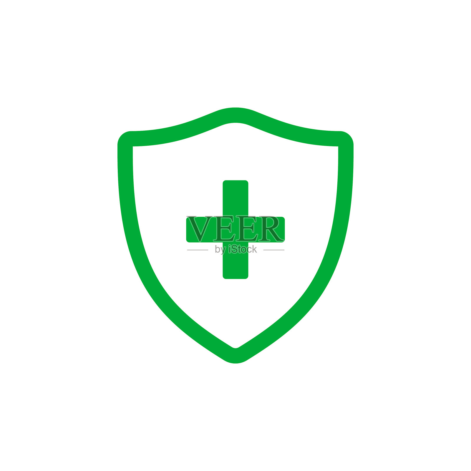 医疗十字盾图标平面设计设计元素图片