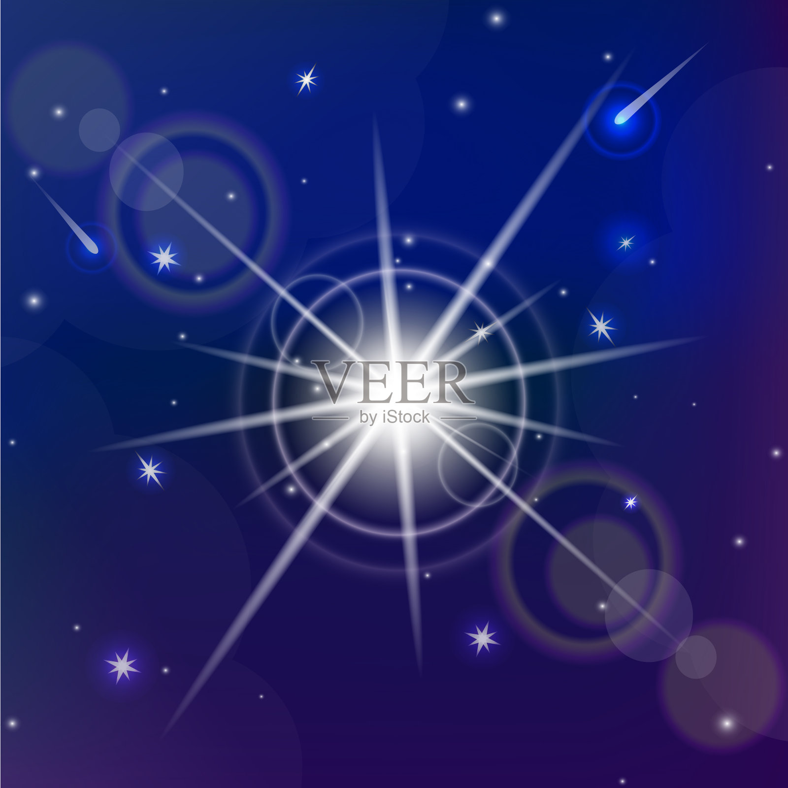 孙伯景的蓝色空间星空图标抽象插画图片素材