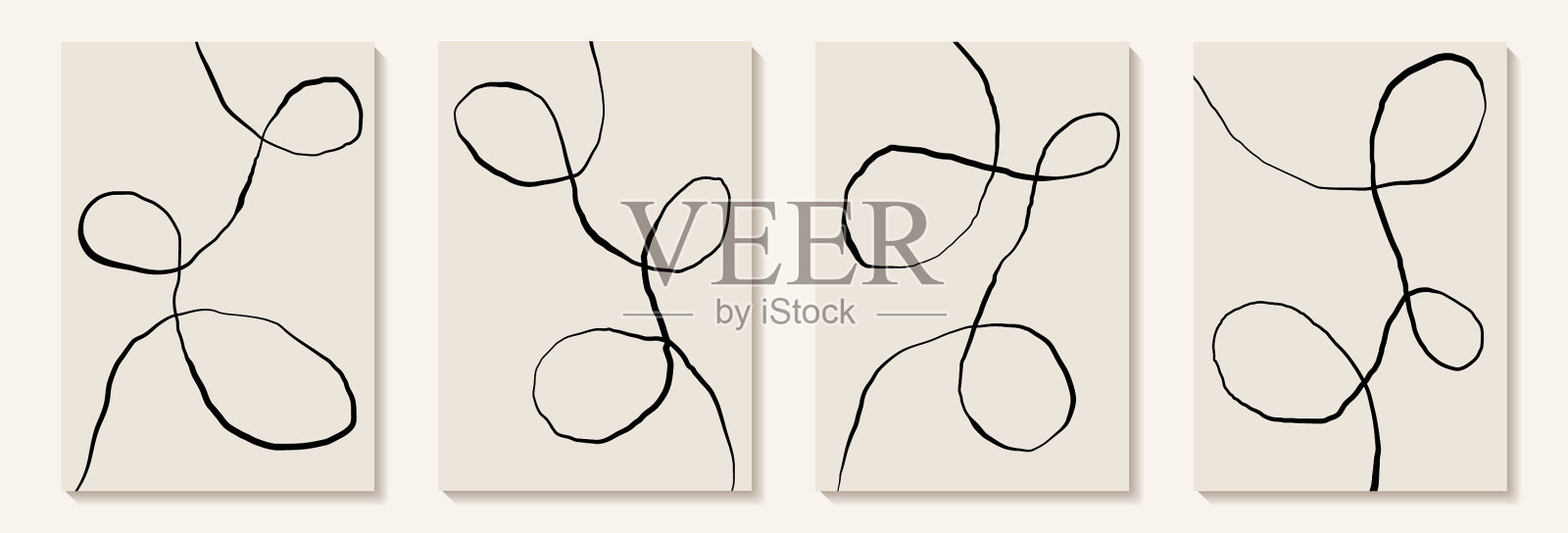 创意极简主义手绘抽象画艺术插画图片素材