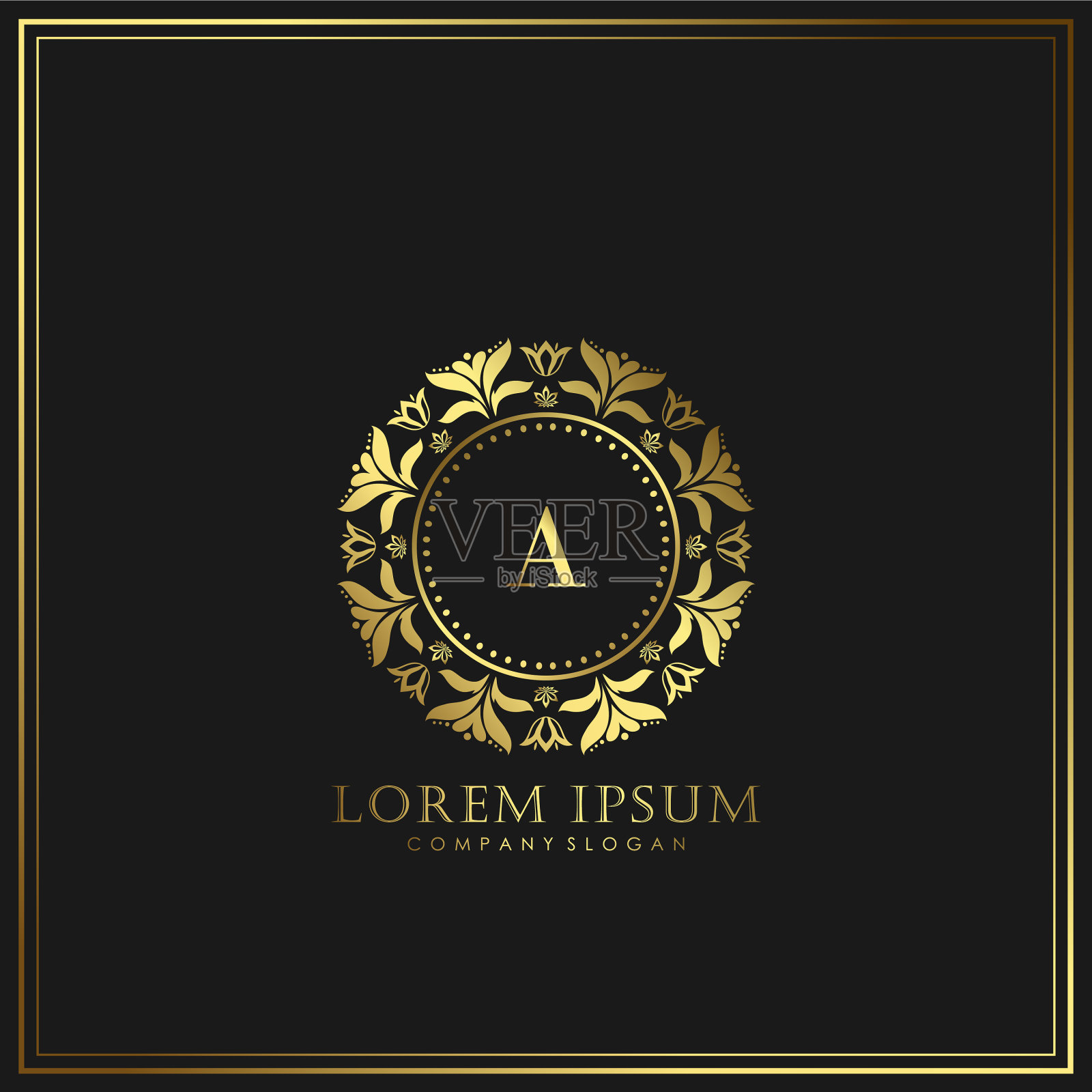 首字母豪华标志模板在艺术插画图片素材