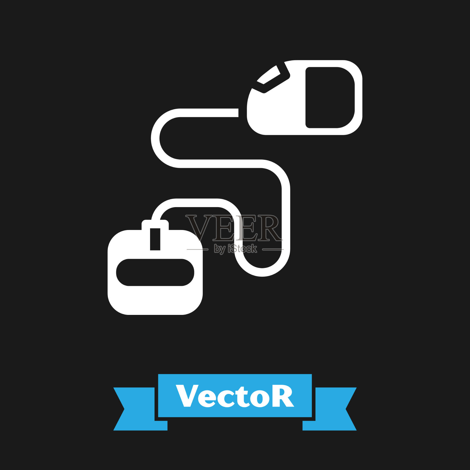 白色可伸缩的绳带与钩图标插画图片素材