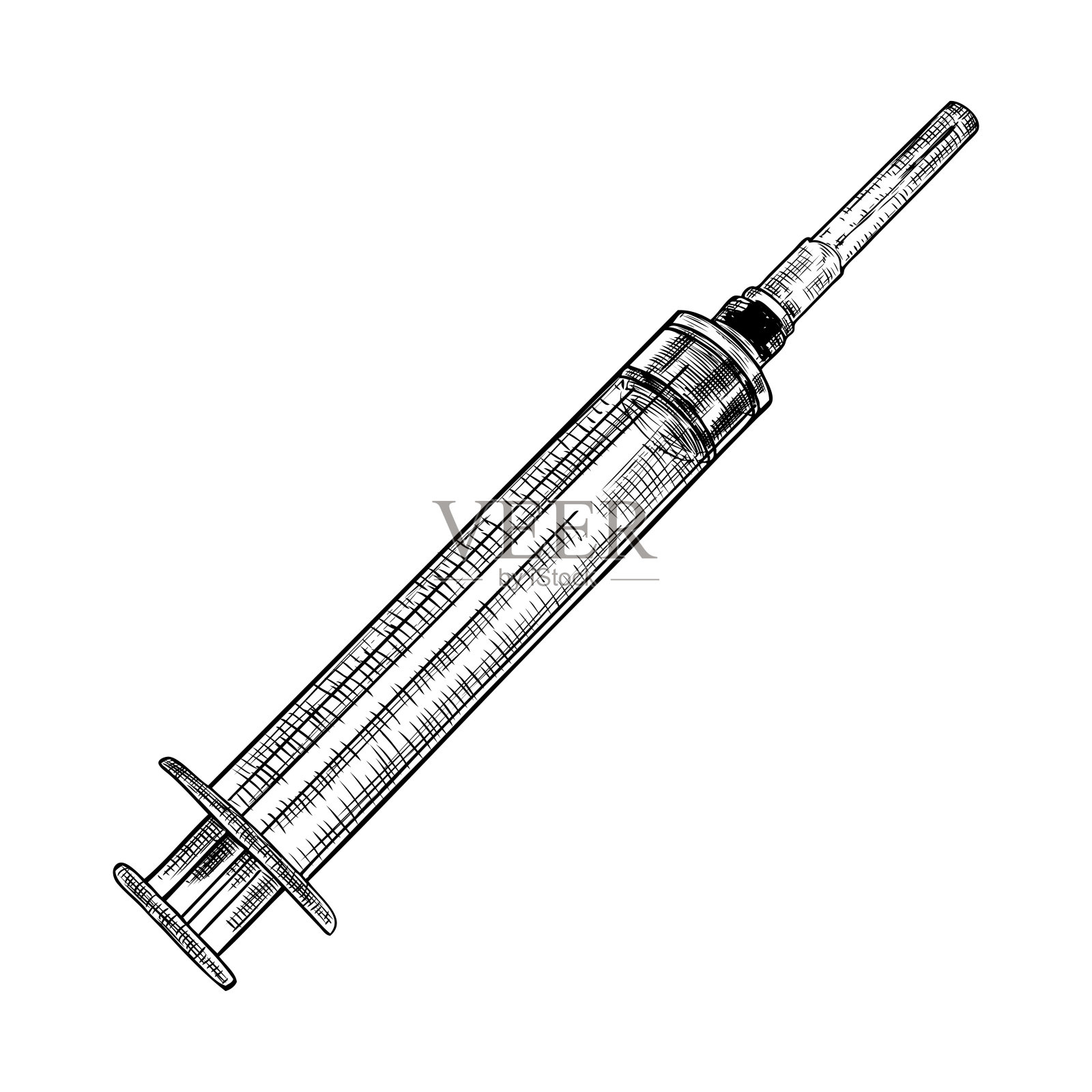 接种疫苗的概念。流感疫苗注射。医疗工具。卫生保健。手绘。向量。设计元素图片