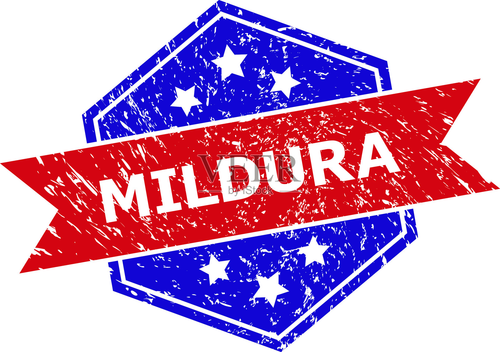 六角双色米尔迪拉印章与不洁插画图片素材