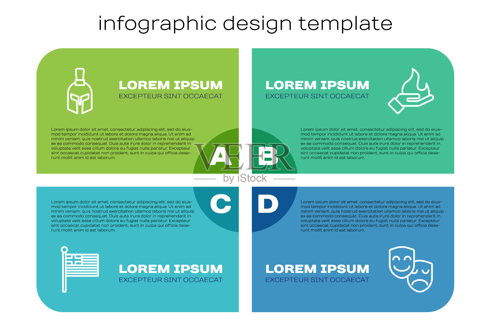 设线希腊国旗希腊头盔插画图片素材