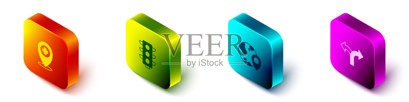 设置与十字医院等距位置图标素材