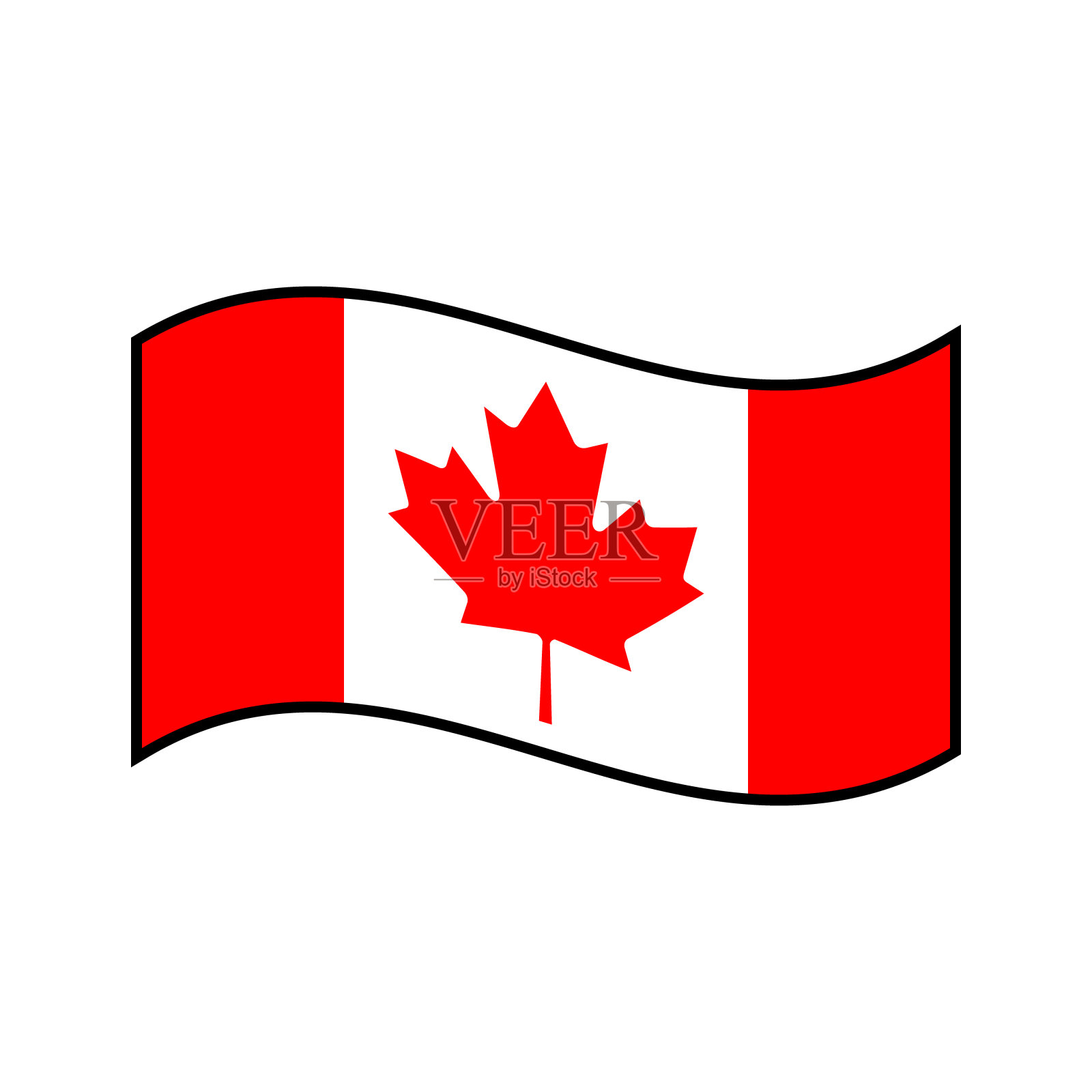 卡通加拿大国旗矢量插图插画图片素材
