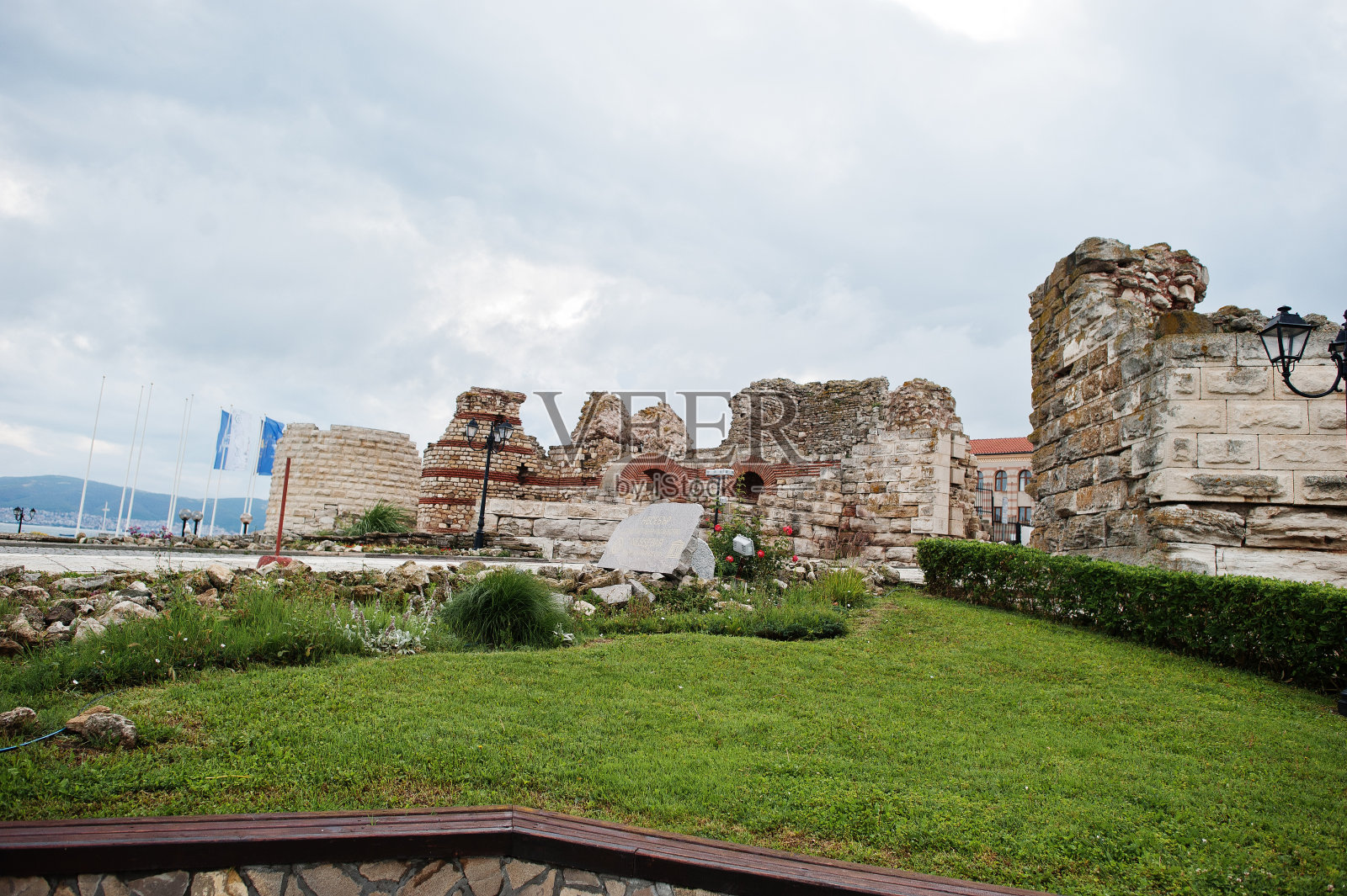 保加利亚内塞巴尔古城遗址。照片摄影图片