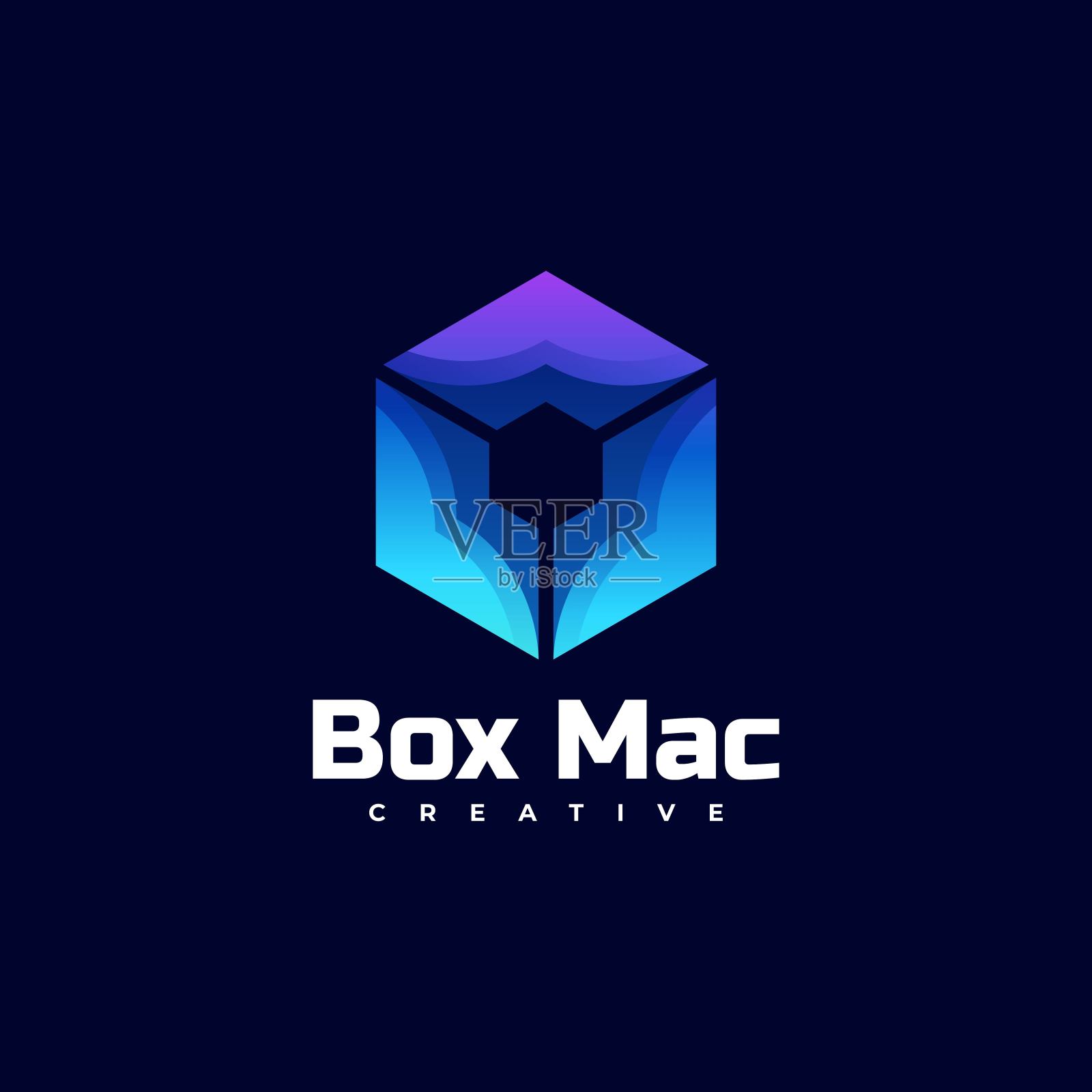 矢量插图盒渐变彩色风格。插画图片素材