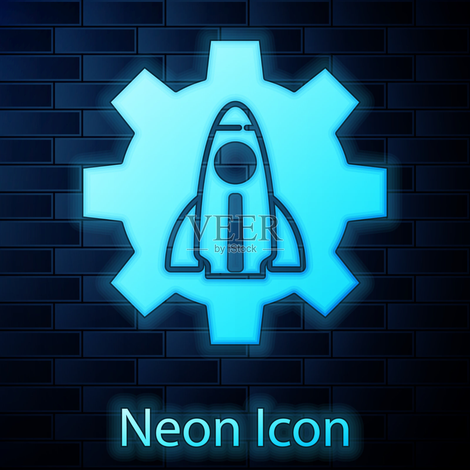 发光的霓虹灯创业项目概念图标插画图片素材