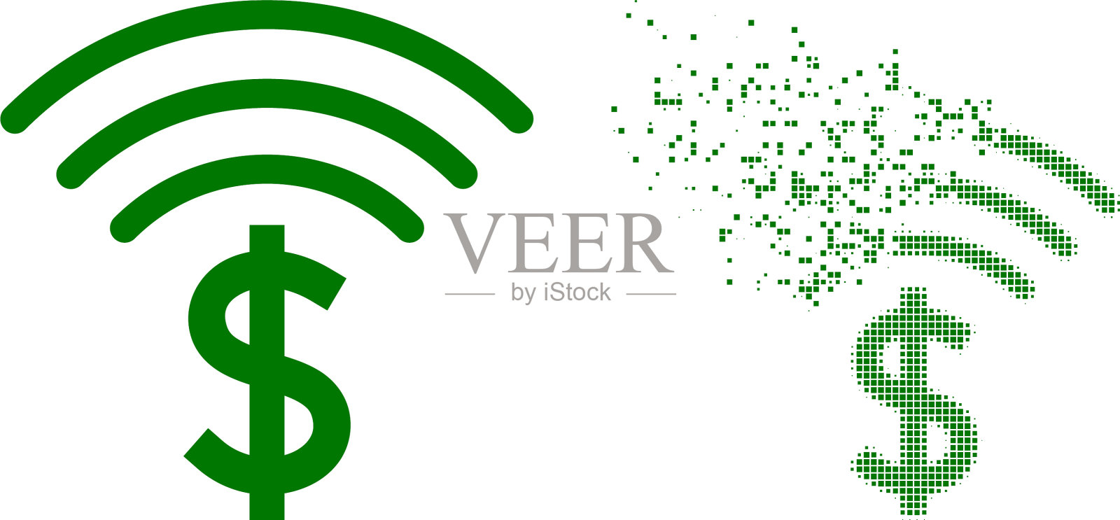 突发像素和原始美元发射图标插画图片素材