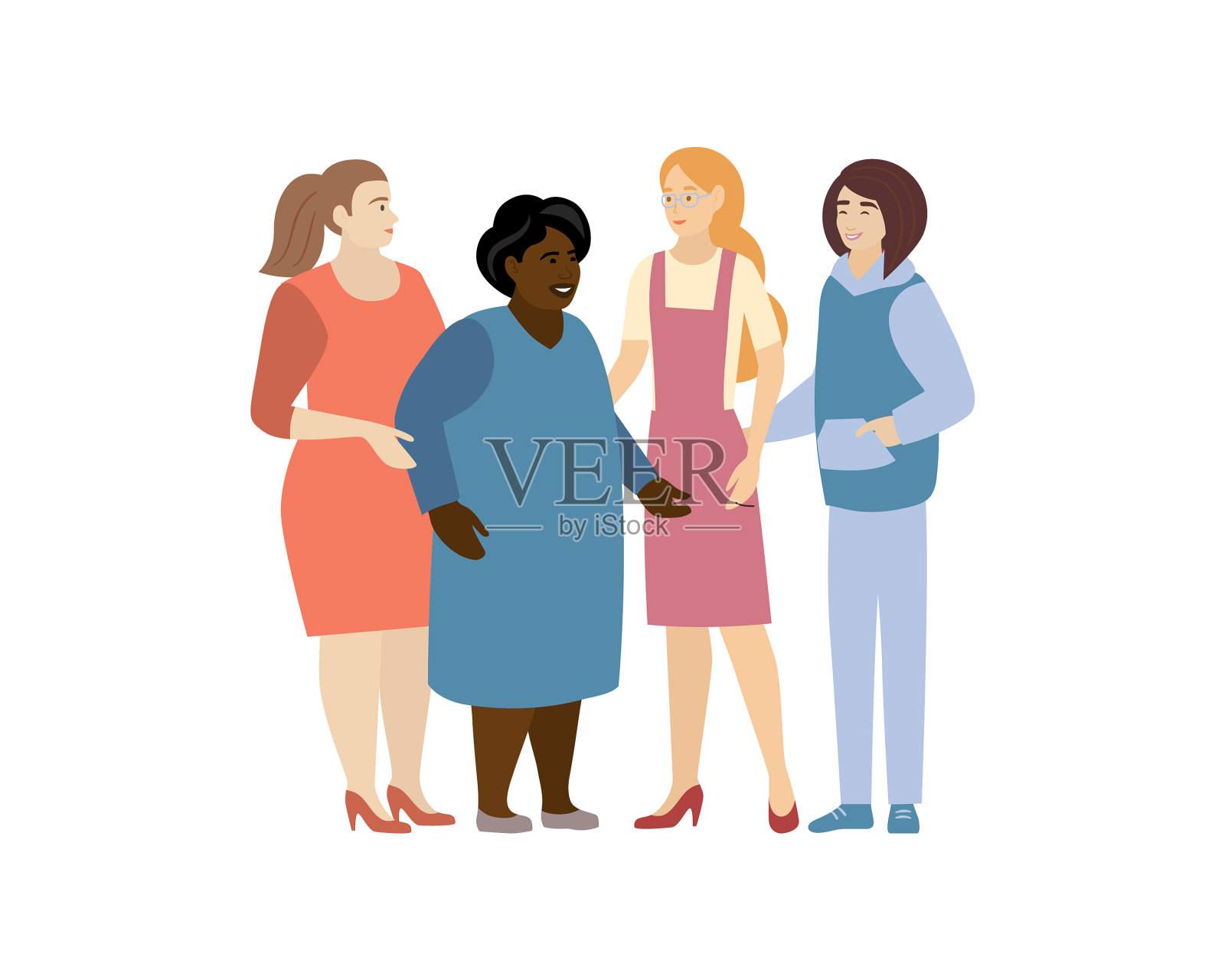 群体多样的女性角色的女性设计元素图片