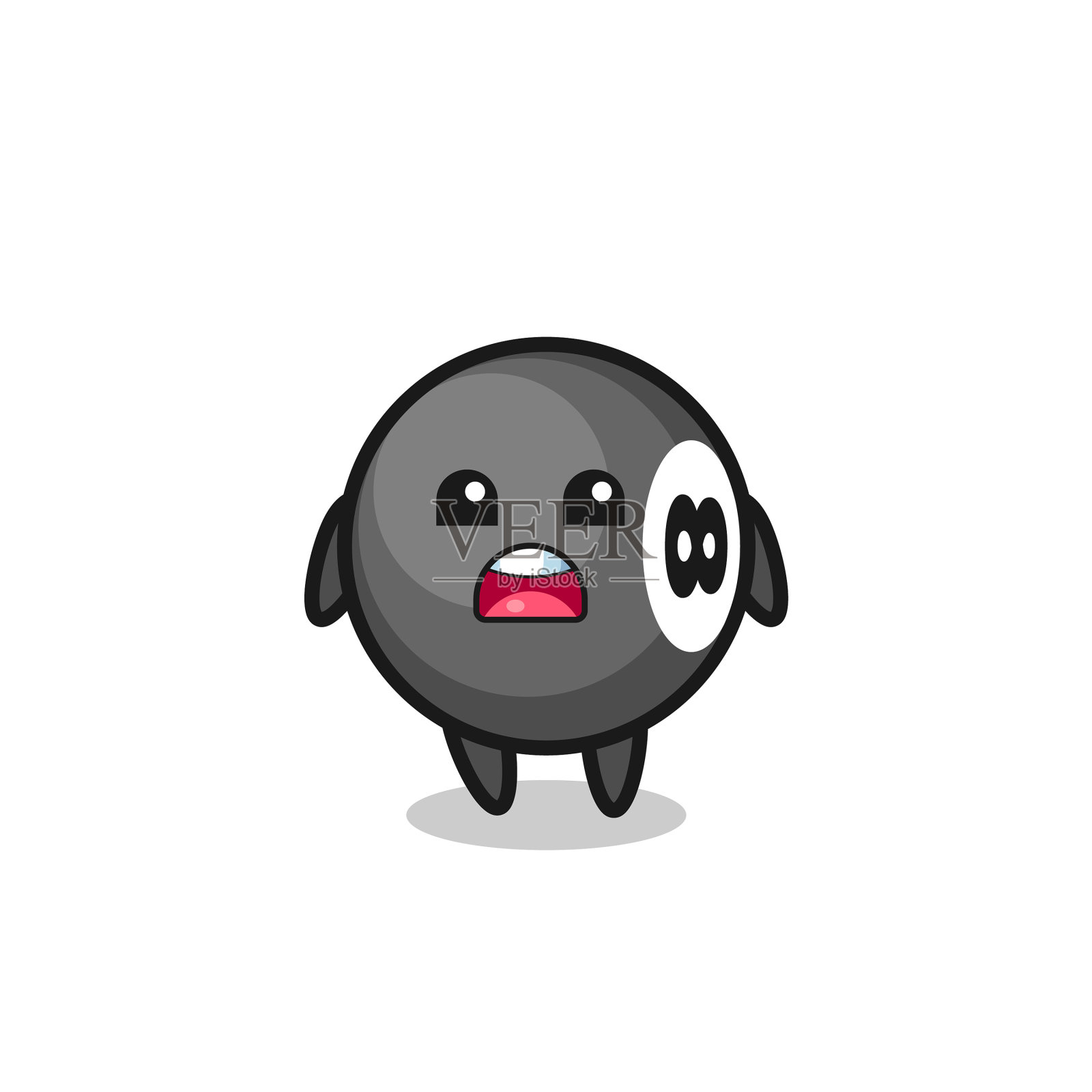 8球台球，带着歉意的表情设计元素图片