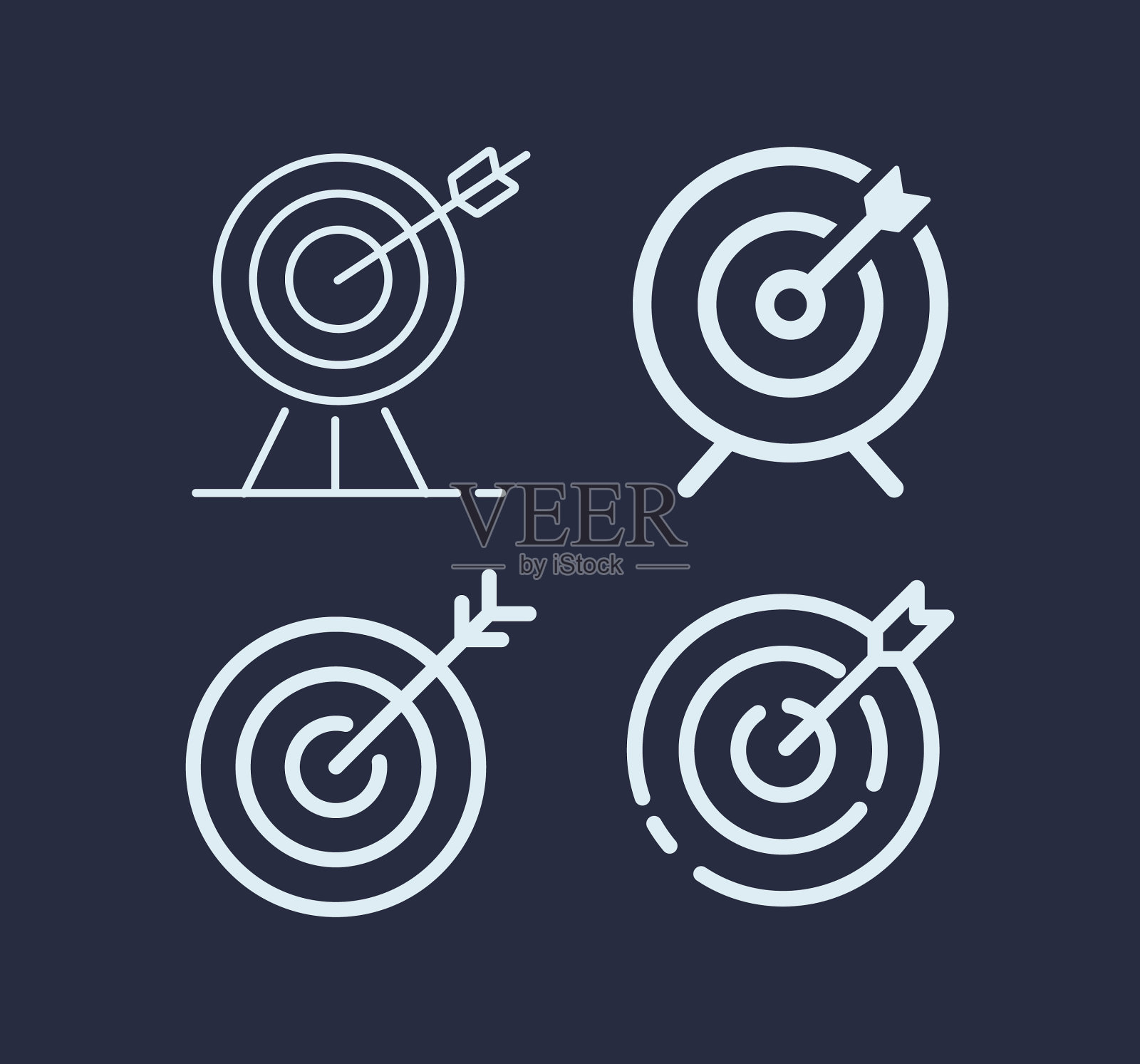 飞镖瞄准目标图标插画图片素材