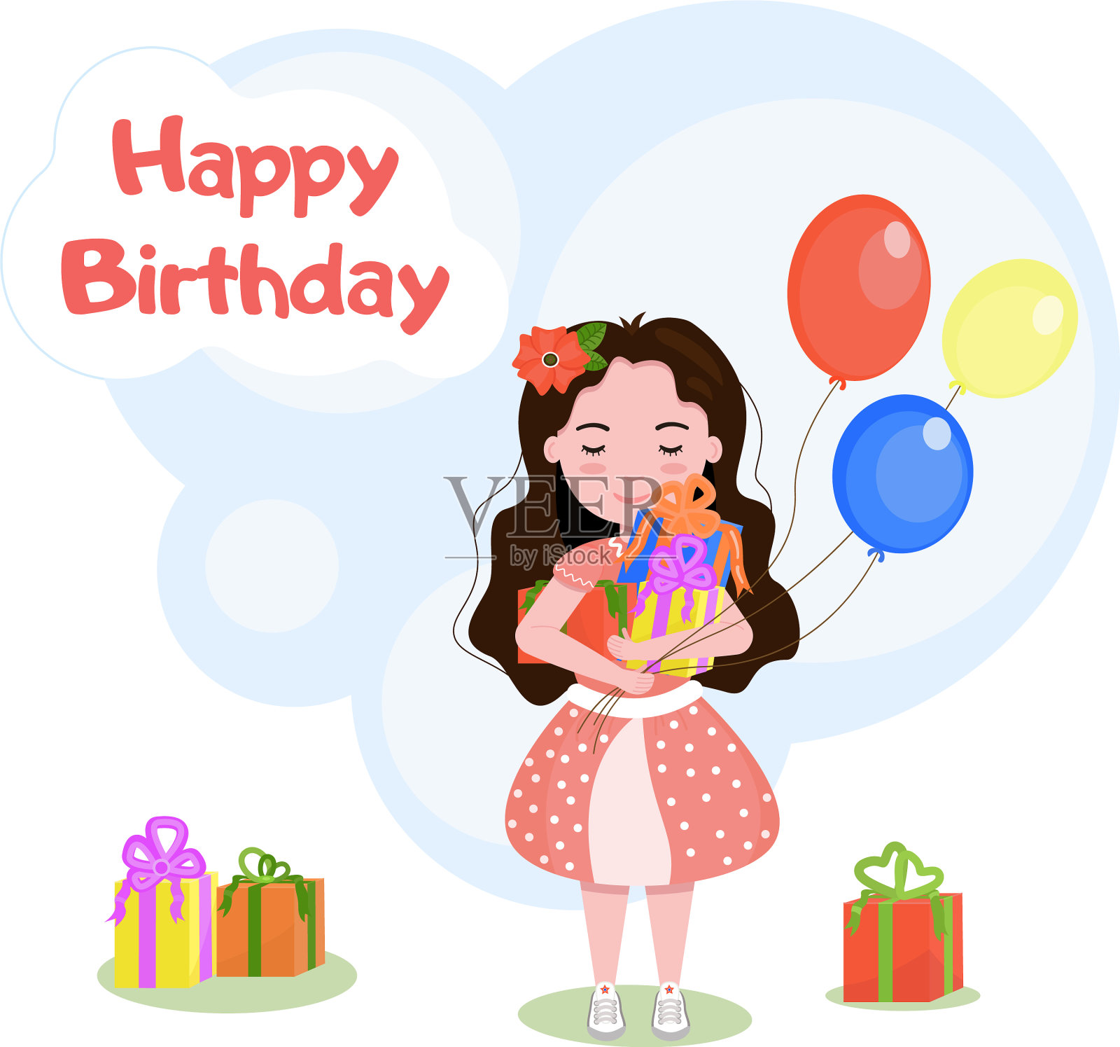 女孩的礼物设计元素图片