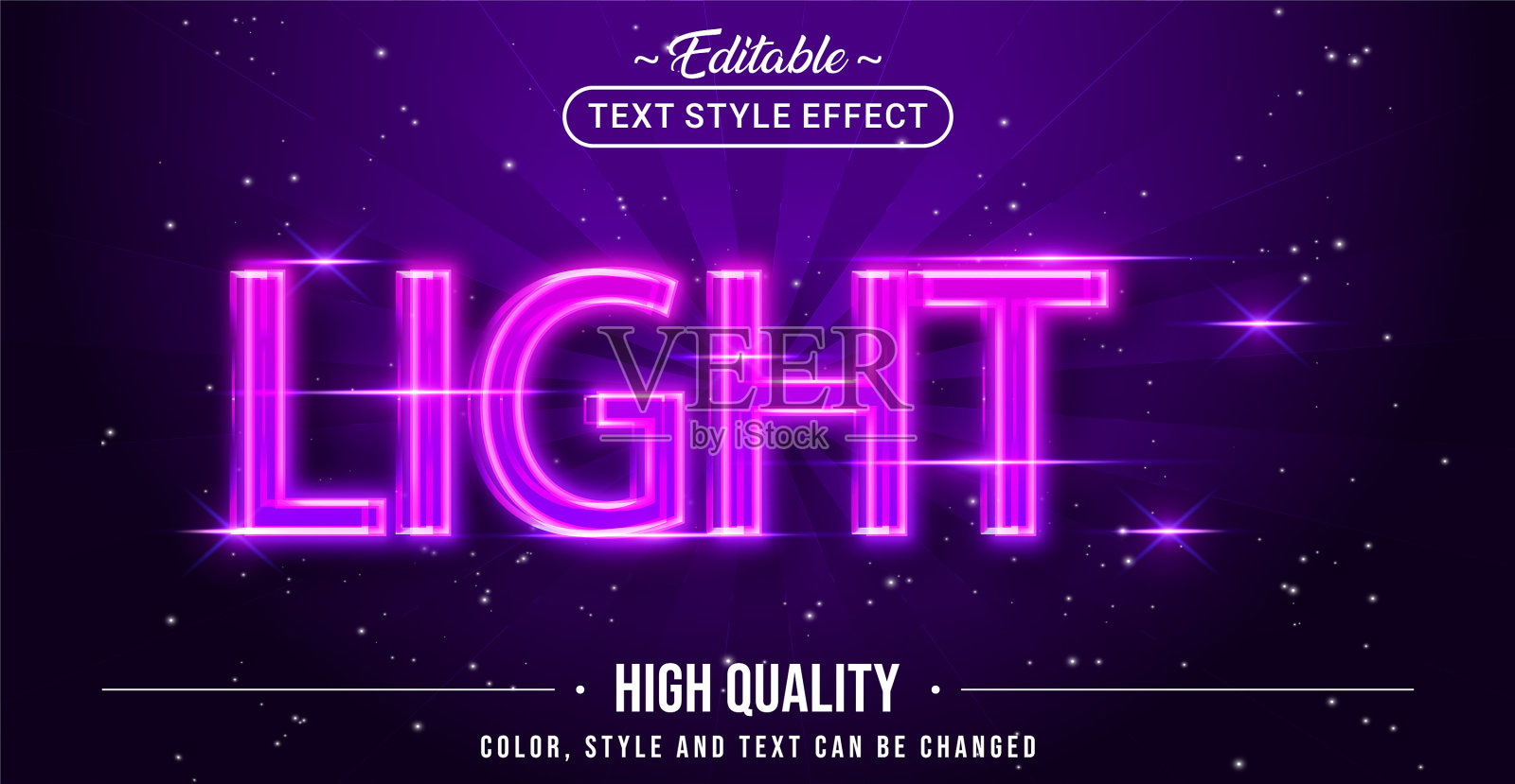 可编辑的文本样式效果-轻的文本样式插画图片素材