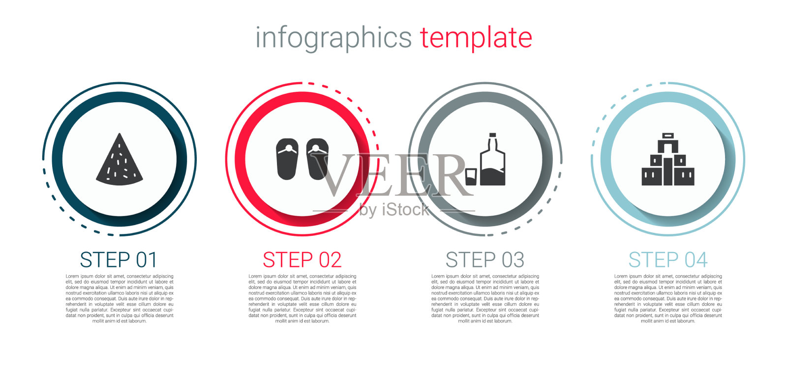 墨西哥玉米片，人字拖，龙舌兰酒瓶和杯子插画图片素材