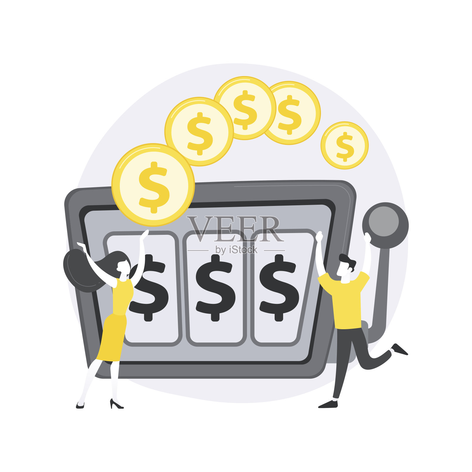 老虎机抽象概念矢量插图。设计元素图片