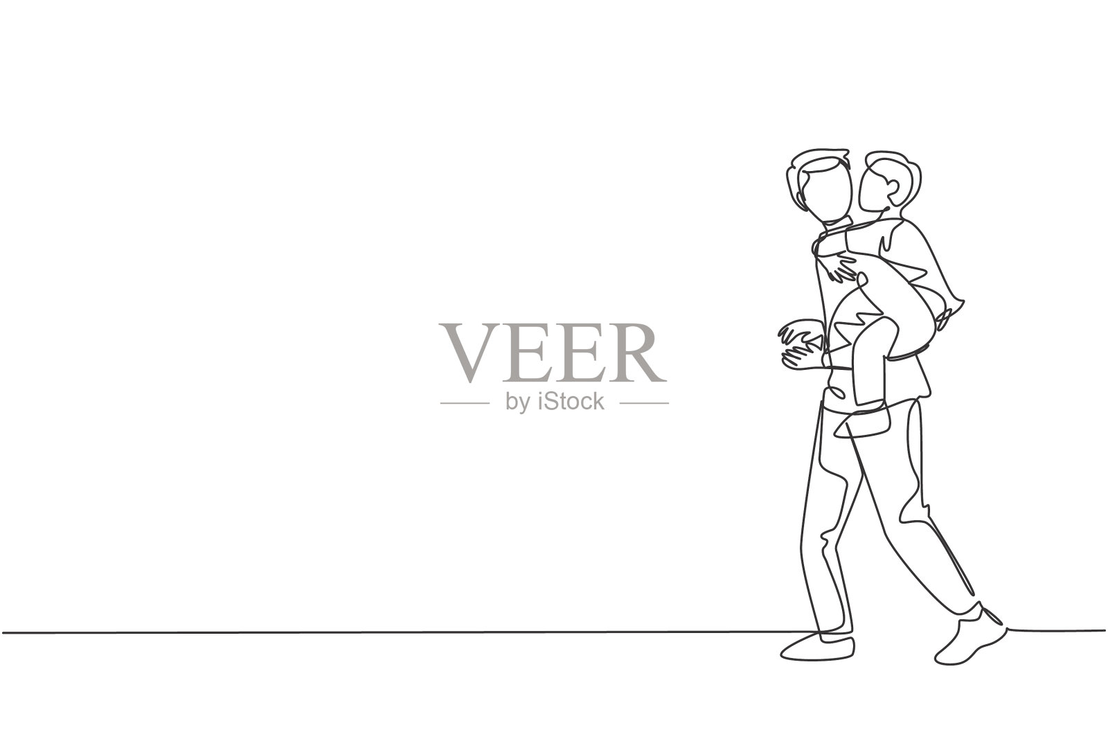 一条线画的是年轻的父亲在说话设计元素图片