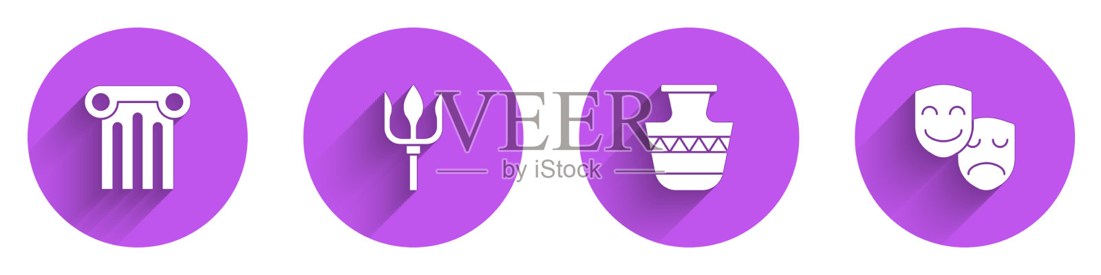 设置古柱海神三叉戟双耳图标素材