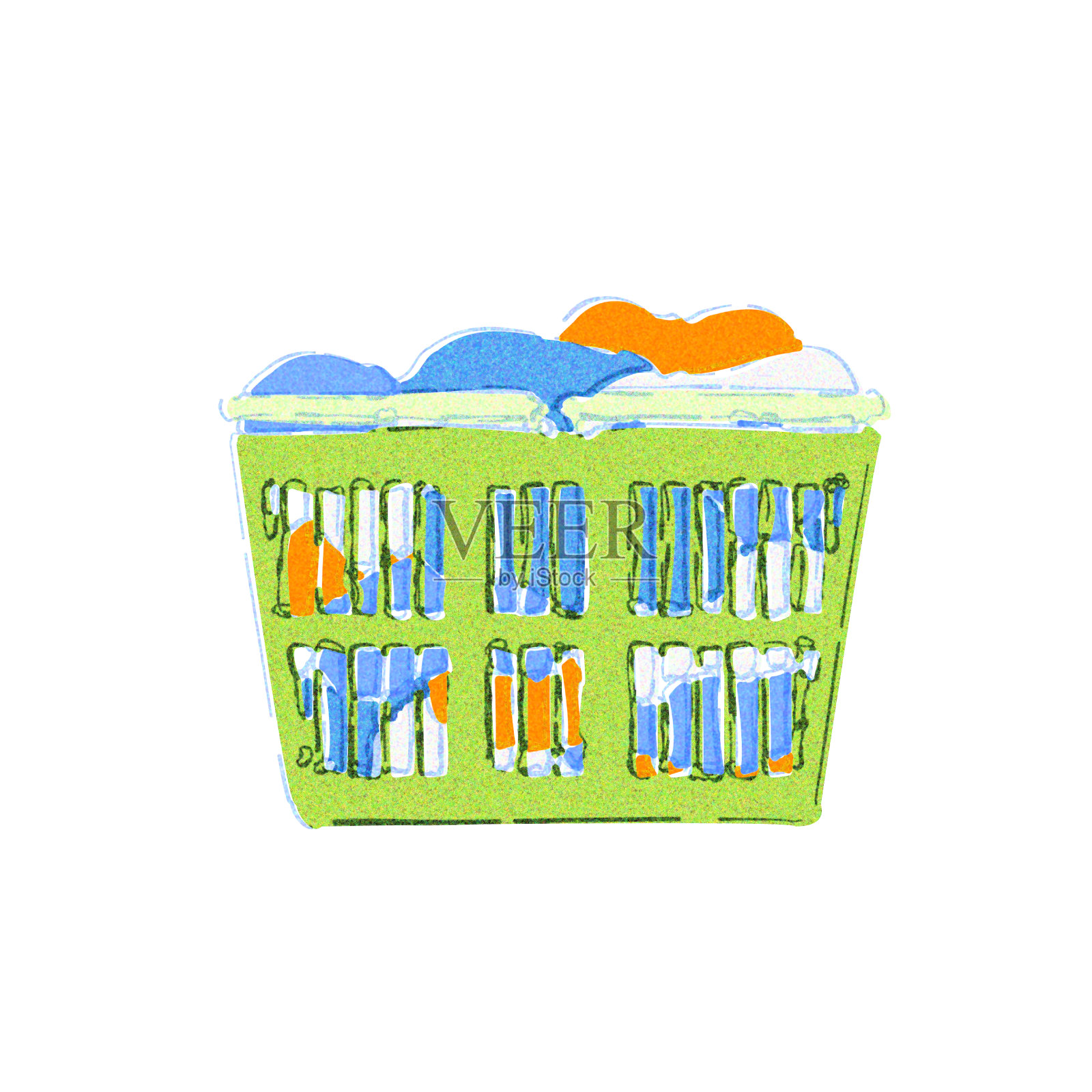 洗衣篮插画图片素材