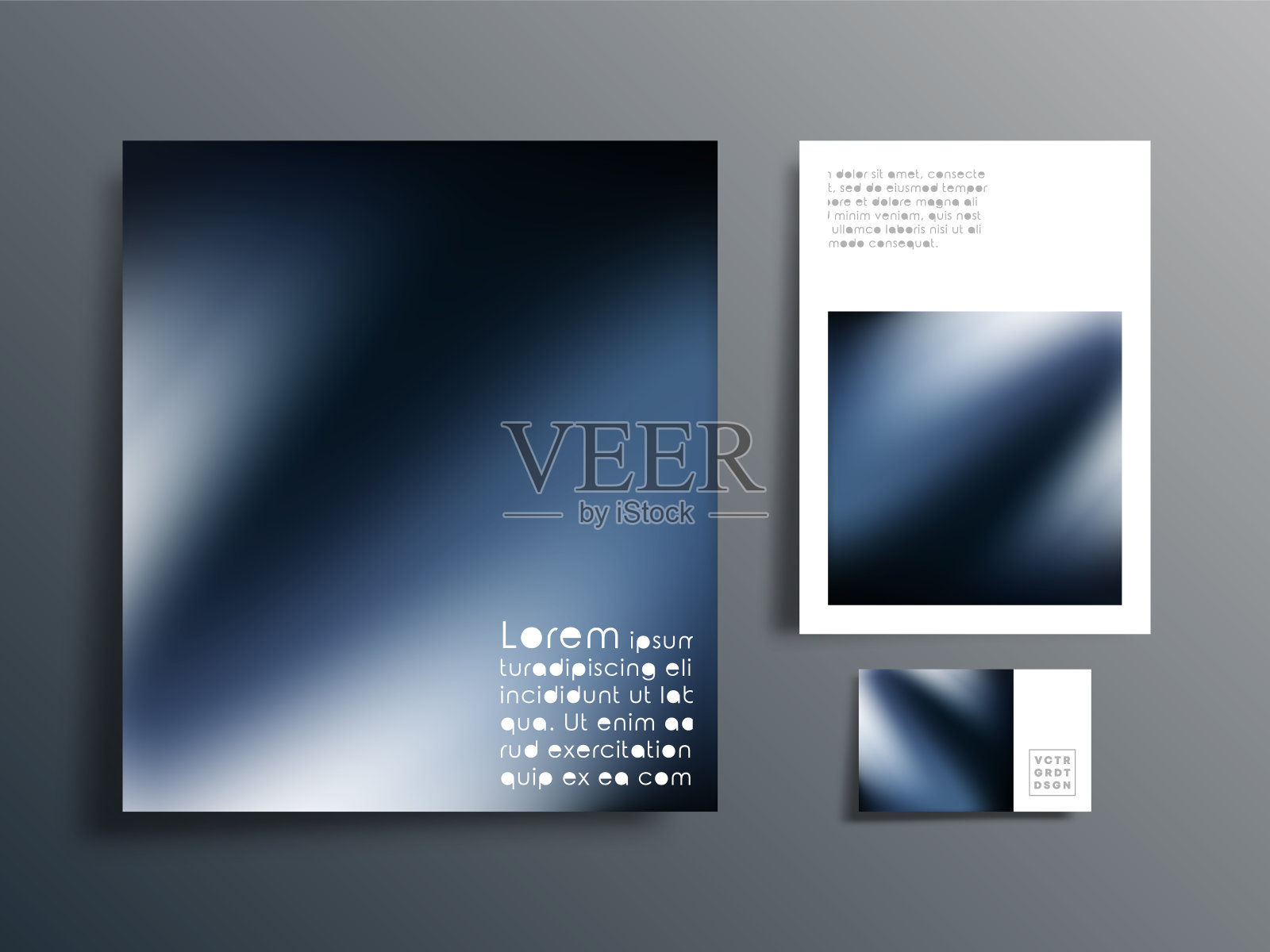 梯度设计集为小册子，传单封面，名片，抽象背景，海报，或其他印刷产品。矢量插图。设计模板素材