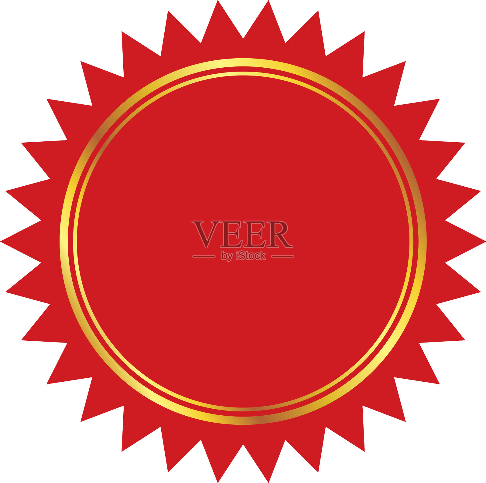 经典的红色空白文件获奖证书印章设计元素图片