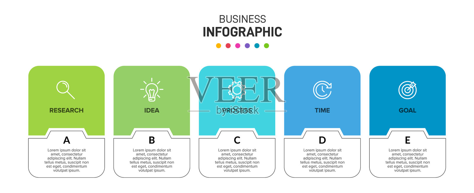 信息图形设计与图标和5个选项或插画图片素材