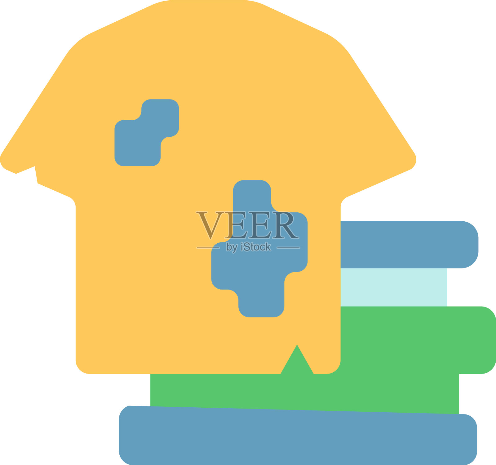 纺织品废平色图标设计元素图片