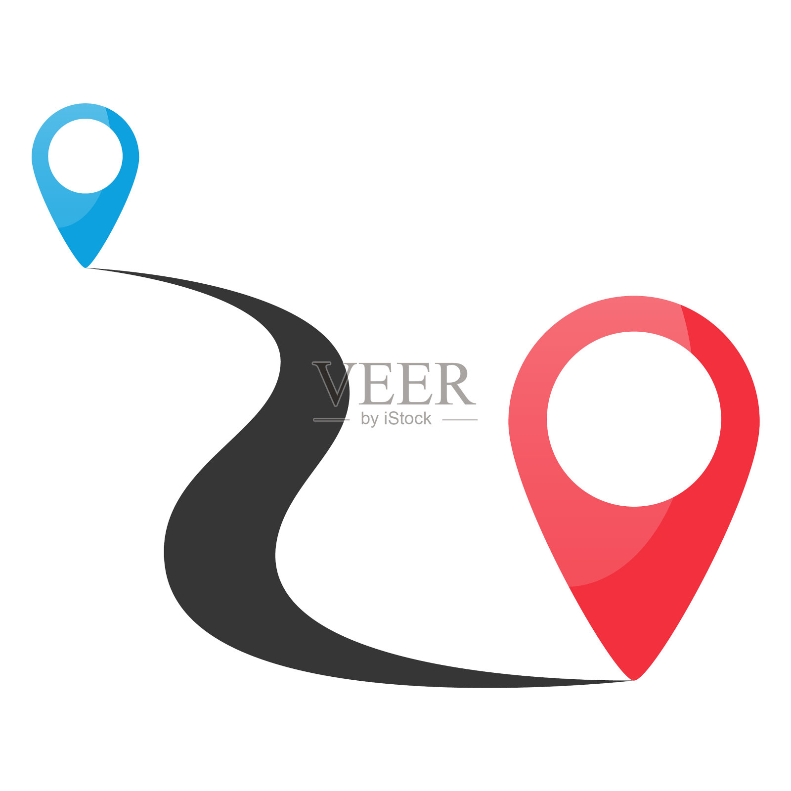 用引脚指针定位路线插画图片素材