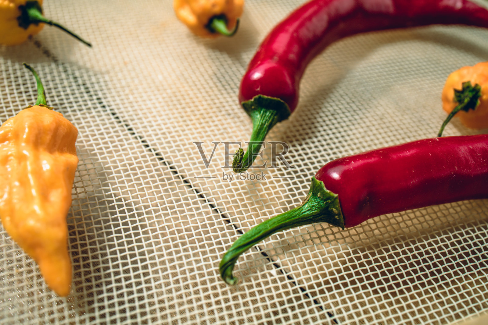 自家种的辣椒在阳光下晒干照片摄影图片