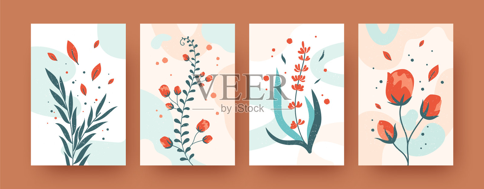 夏季花卉收藏当代艺术插画图片素材