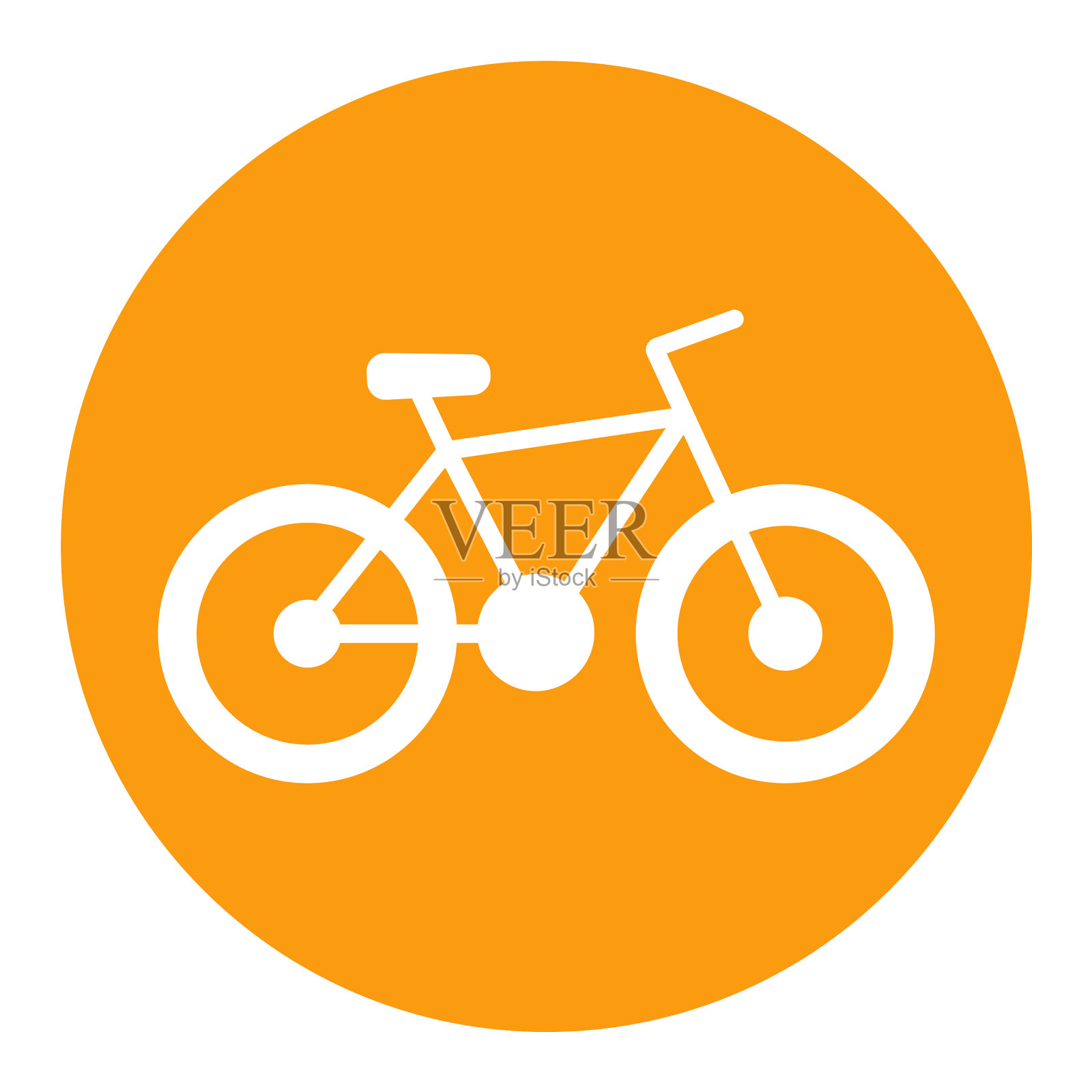 自行车白色字形图标露营标志图标素材