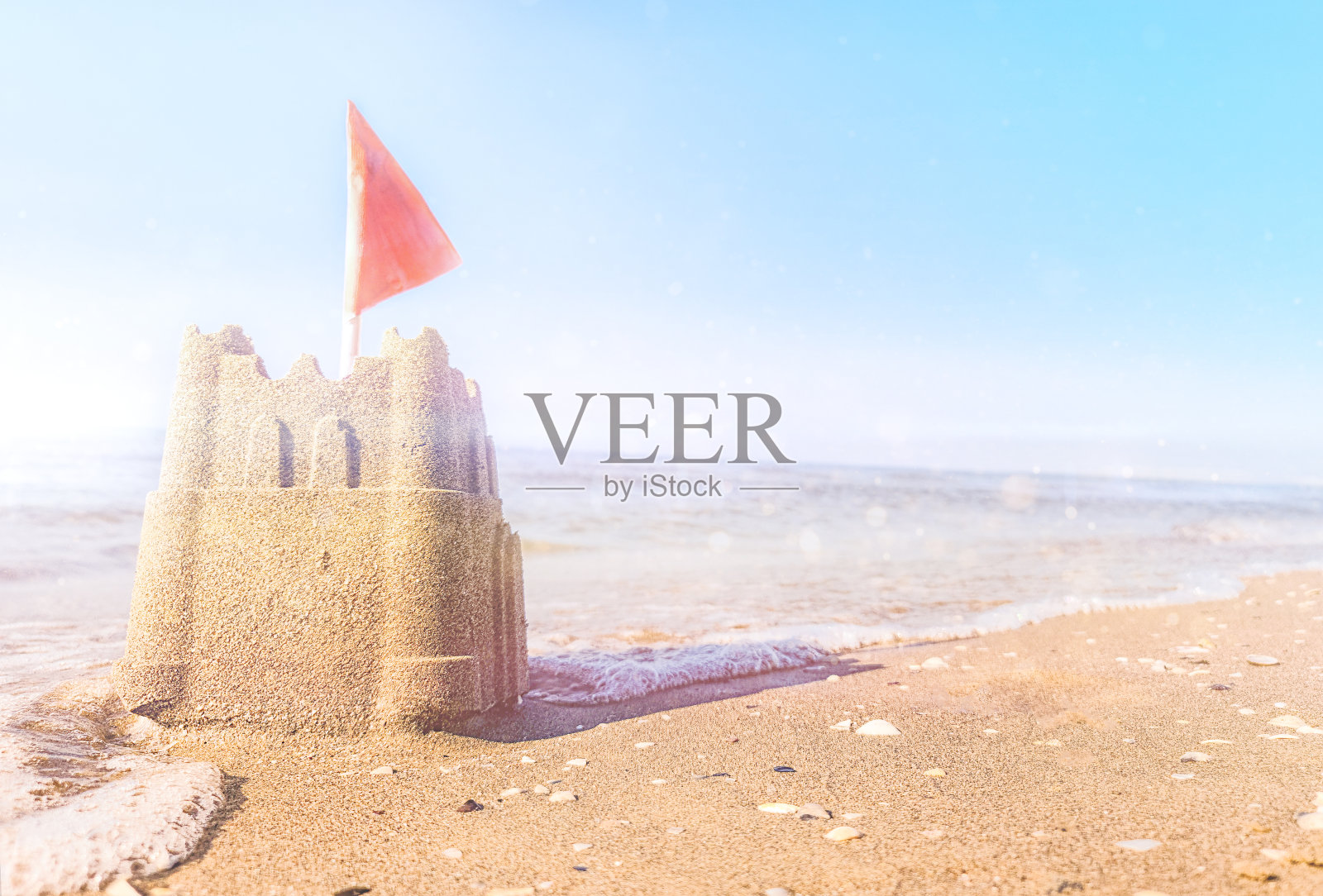 沙塔沙滩上照片摄影图片