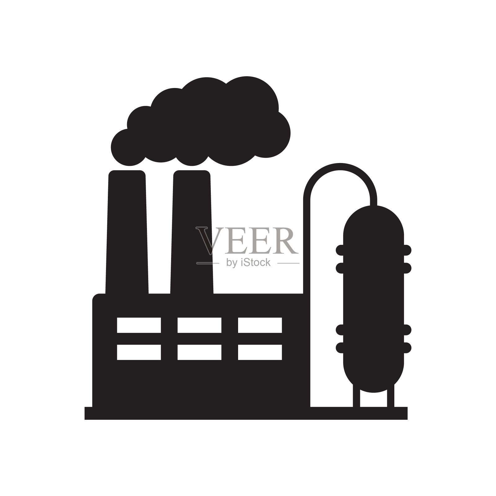 工厂图标。矢量插图的行业图标。图标素材