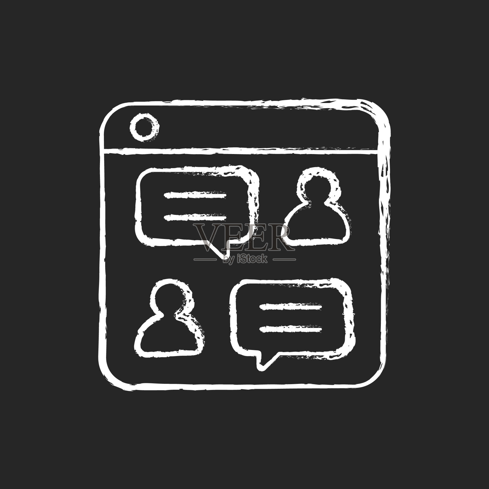 社交讨论平台在黑色背景上使用白色图标图标素材