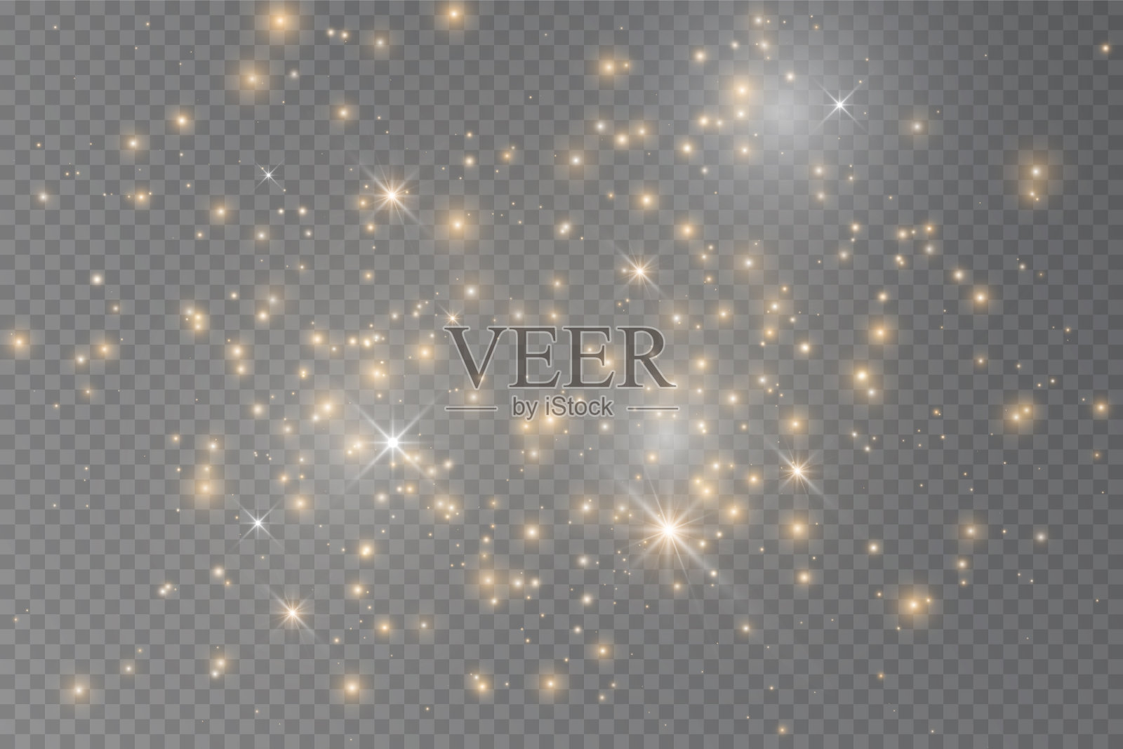 光辉光效应星星闪烁在透明插画图片素材