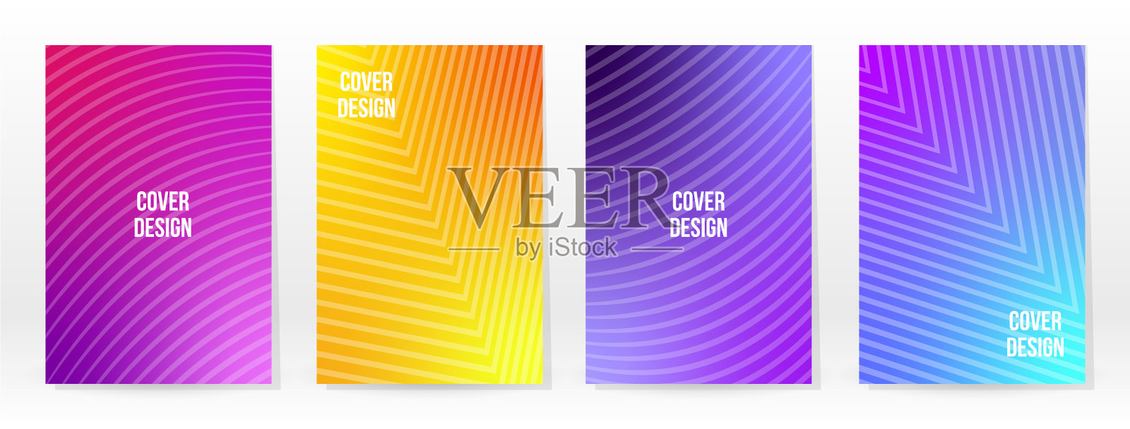 最小海报粉彩软彩虹梯度设置插画图片素材