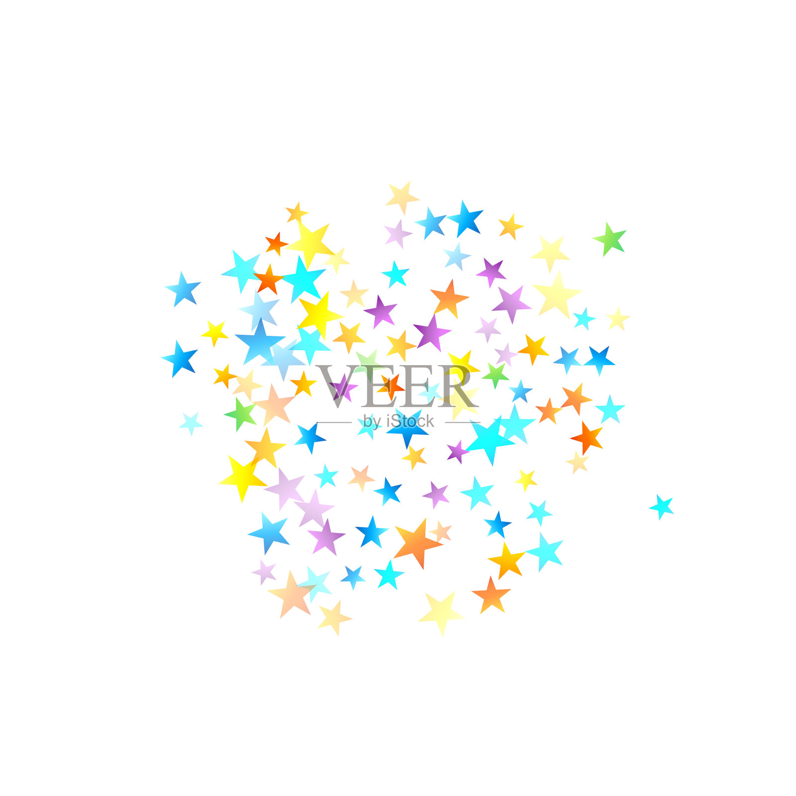 彩虹喜庆五彩缤纷狂欢明星陨落设计元素图片