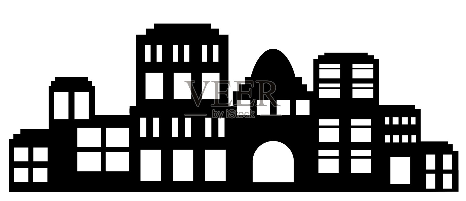 城市剪影城市景观天际线景观背景插画图片素材