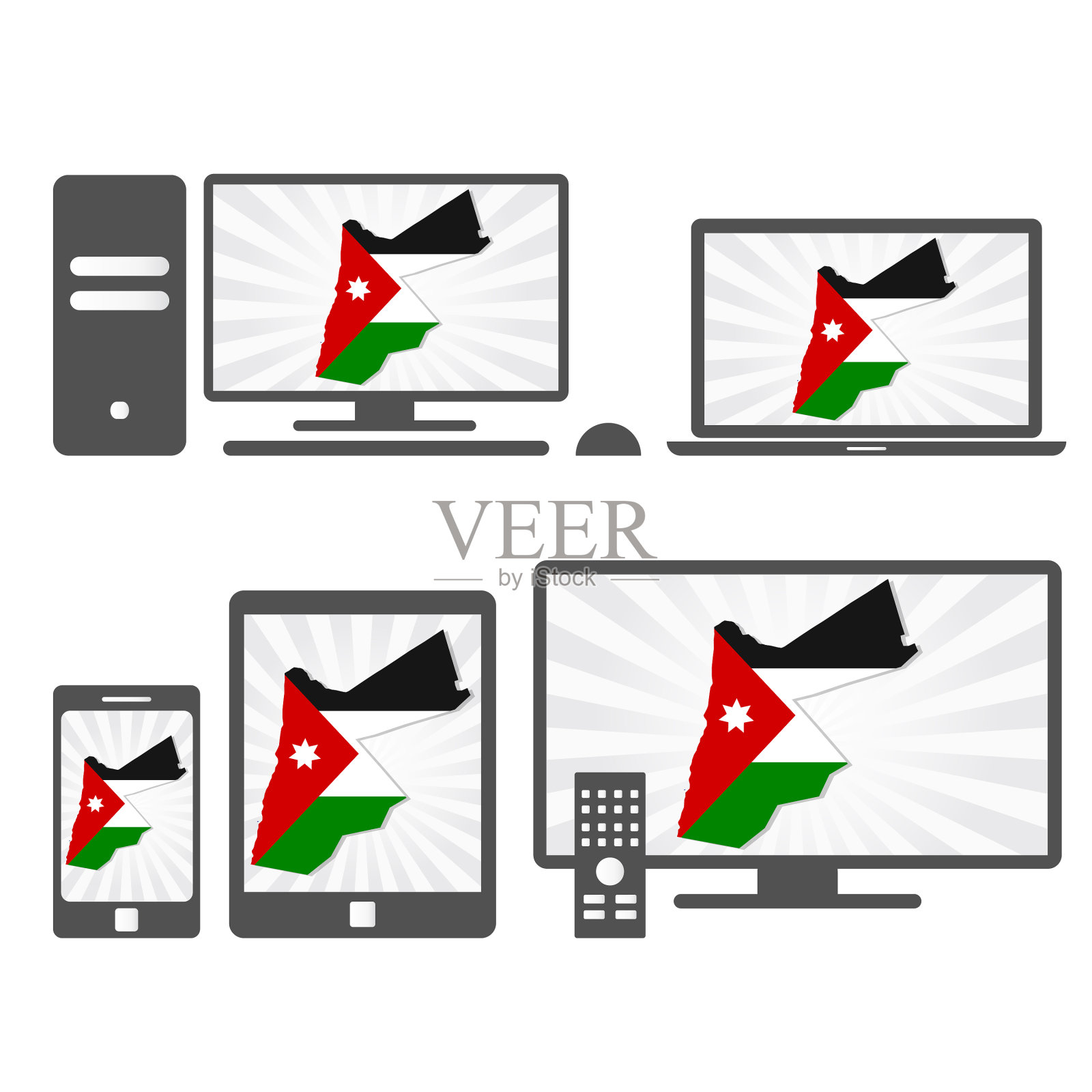 电子设备与地图约旦插画图片素材