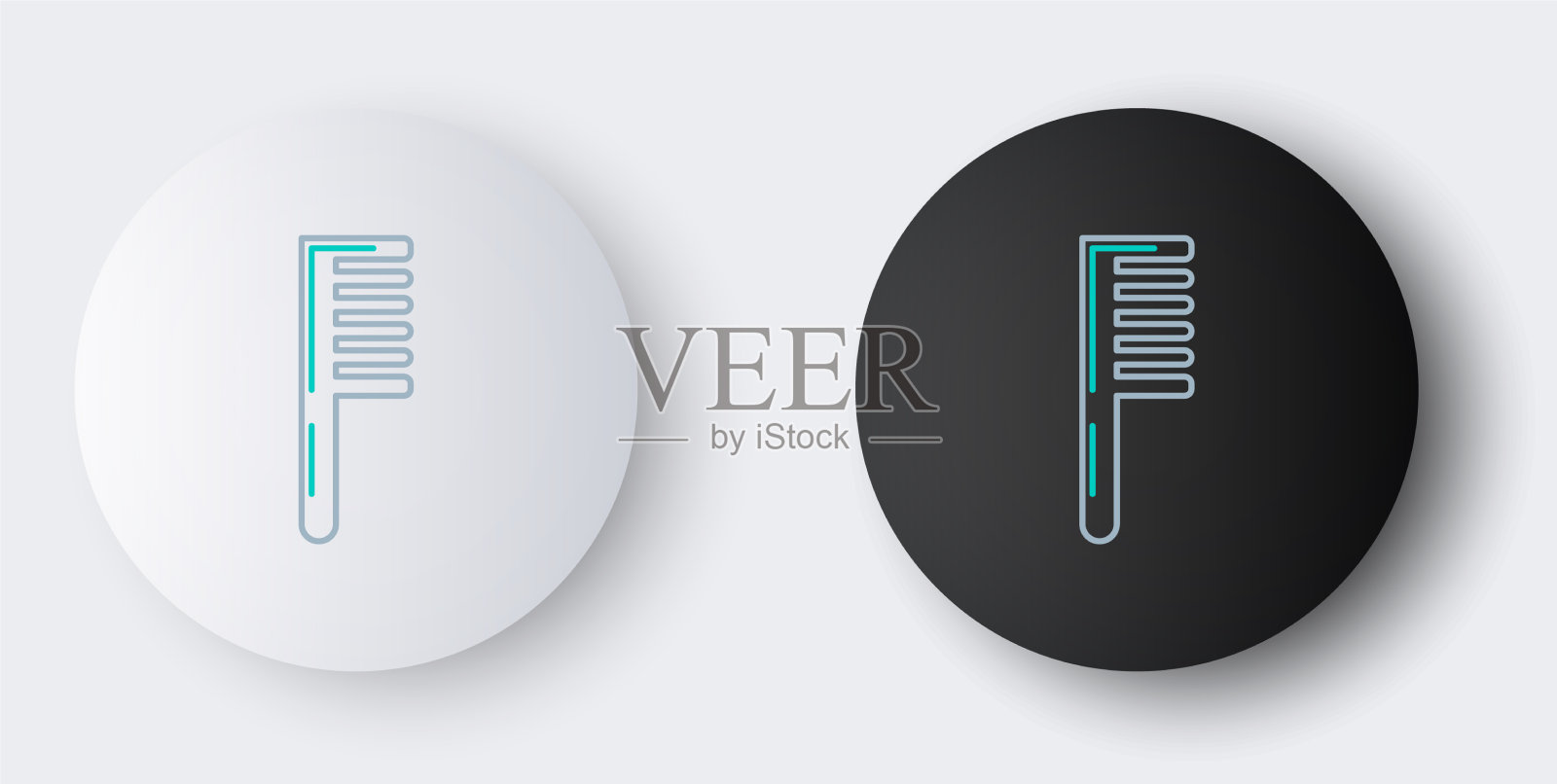 线发刷图标孤立在灰色背景图标素材