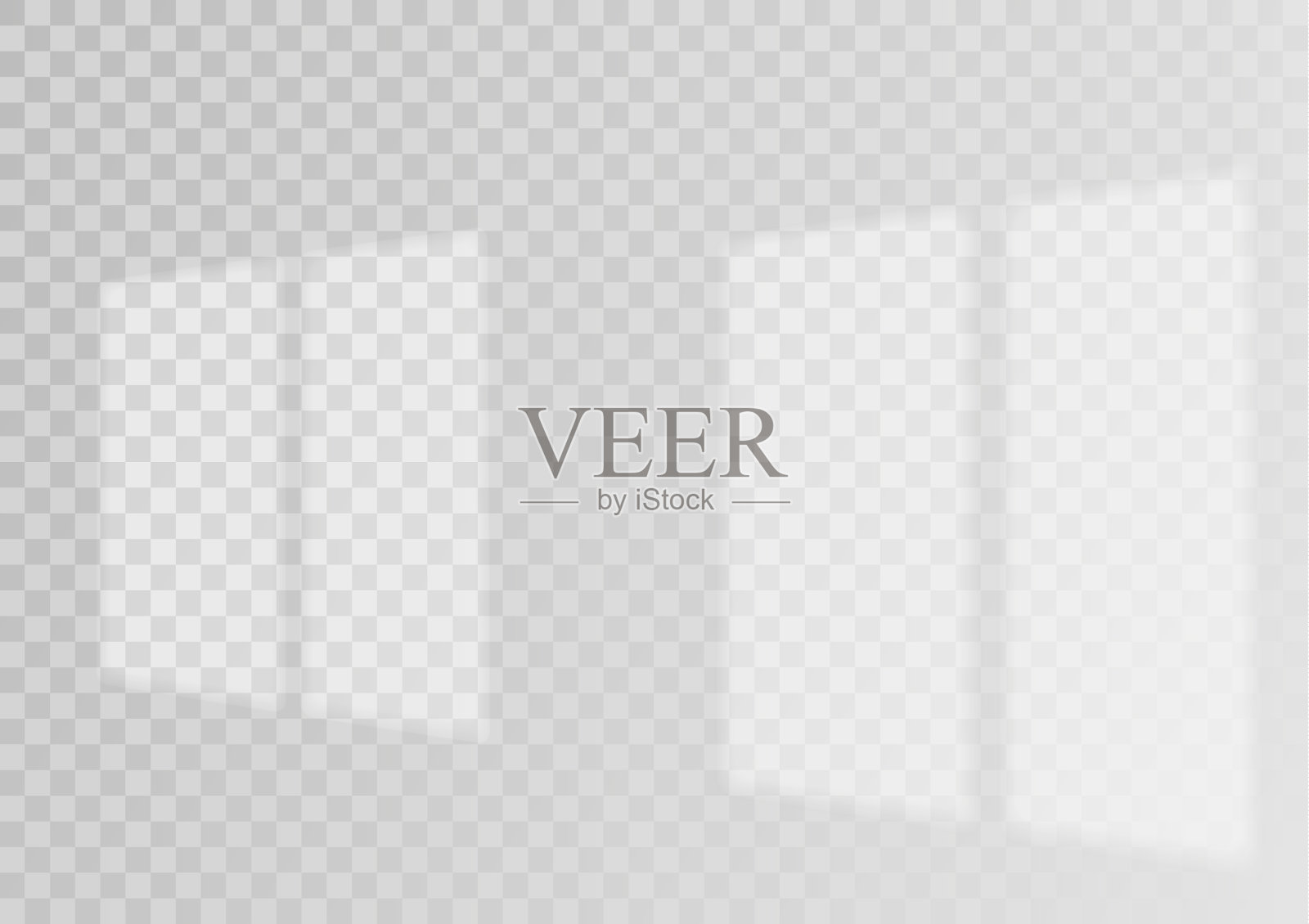 透明叠加窗和百叶窗的阴影。插画图片素材